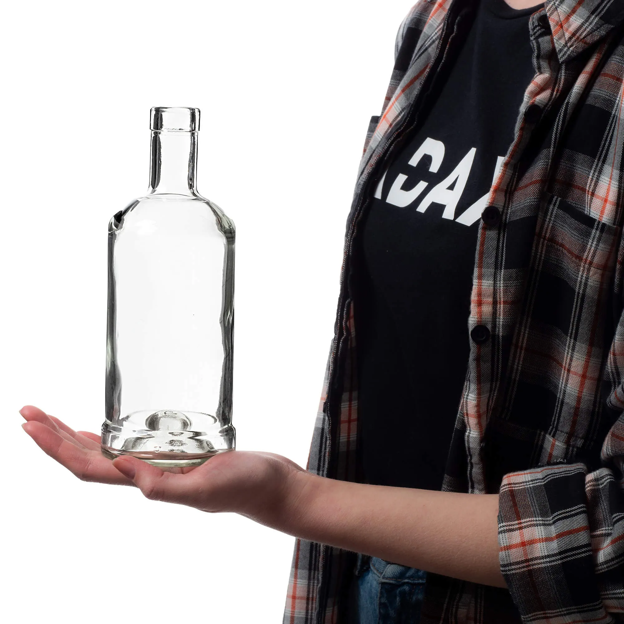 Tadek stikliniai alkoholio buteliai 500 ml su sintetiniu kamščiu, 10 vnt.