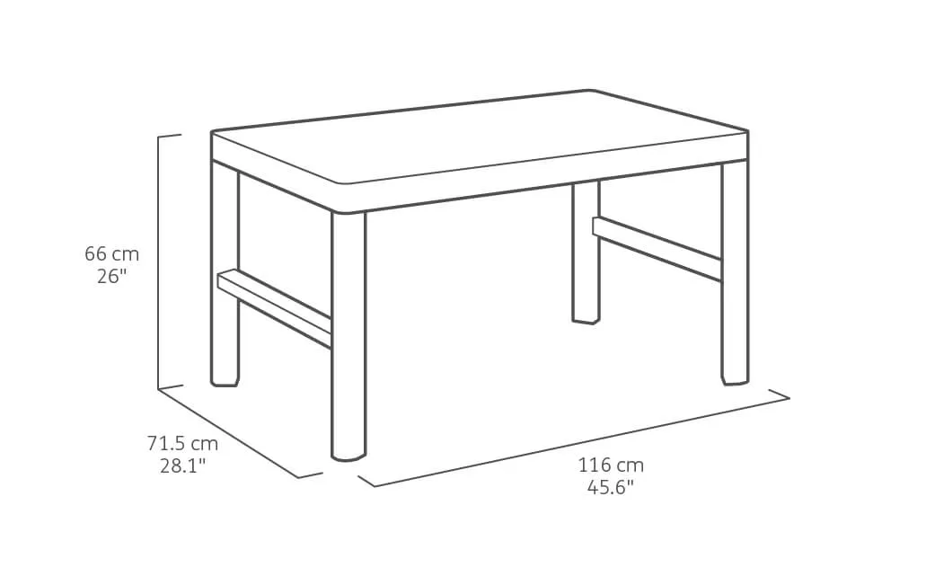 Keter Lyon 2 viename sodo stalas 116 x 66 cm, kapučino spalvos