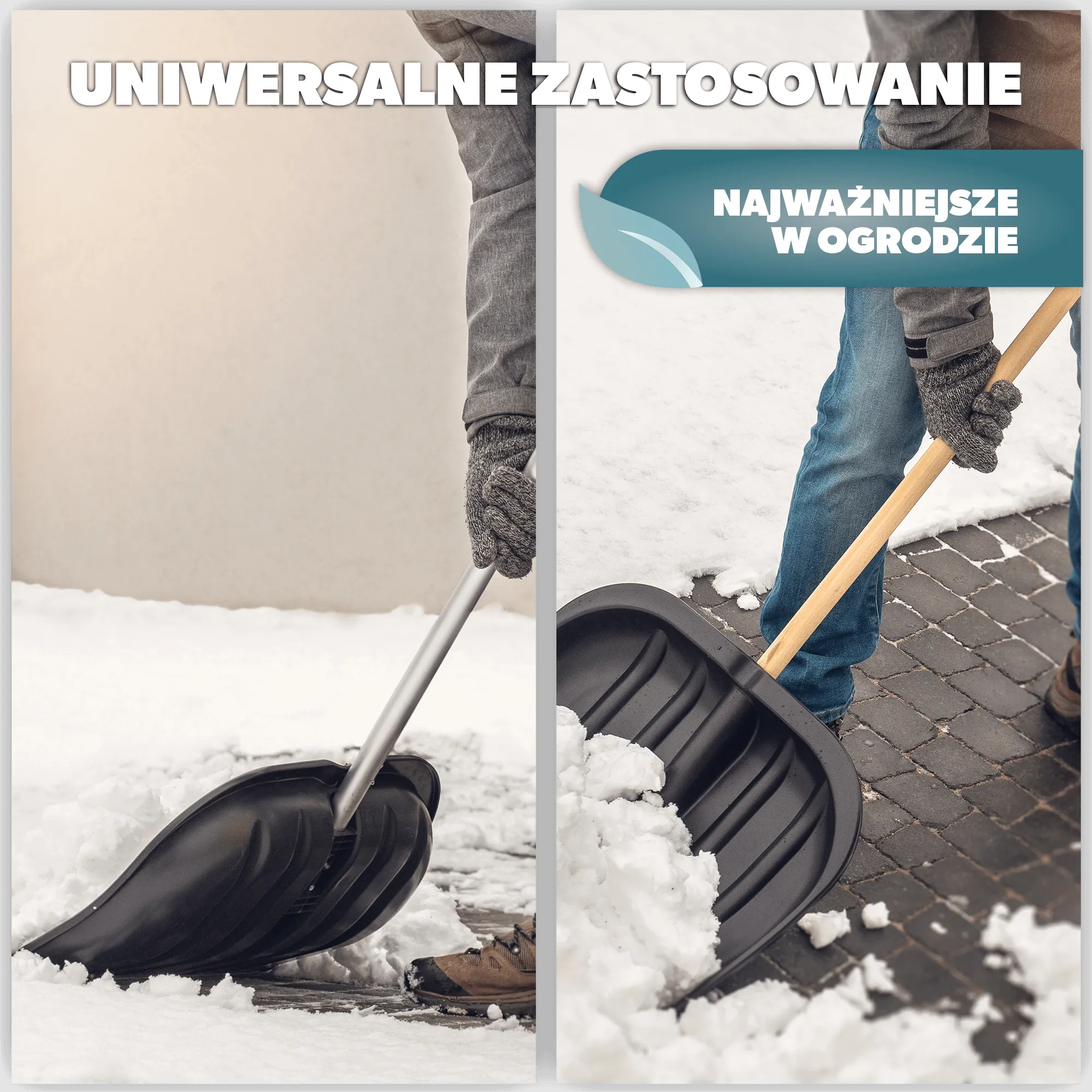 Sniego kastuvas be rankenos, juodas, su aliuminio detalėmis