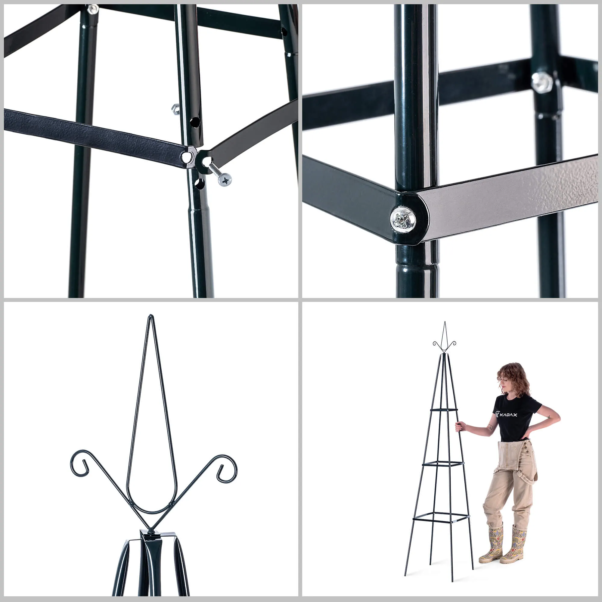 Cataran sodo gėlių piramidė, 202 x 42 cm, juoda