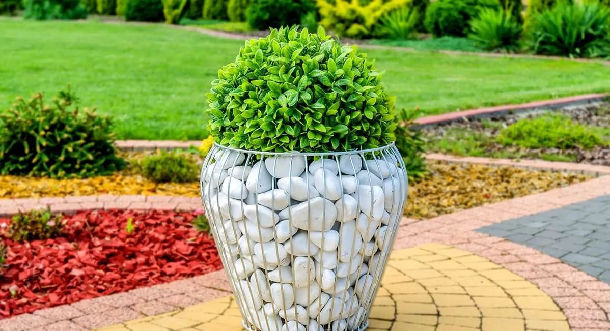Plieninis gabioninis vazonas 42 x 38 cm