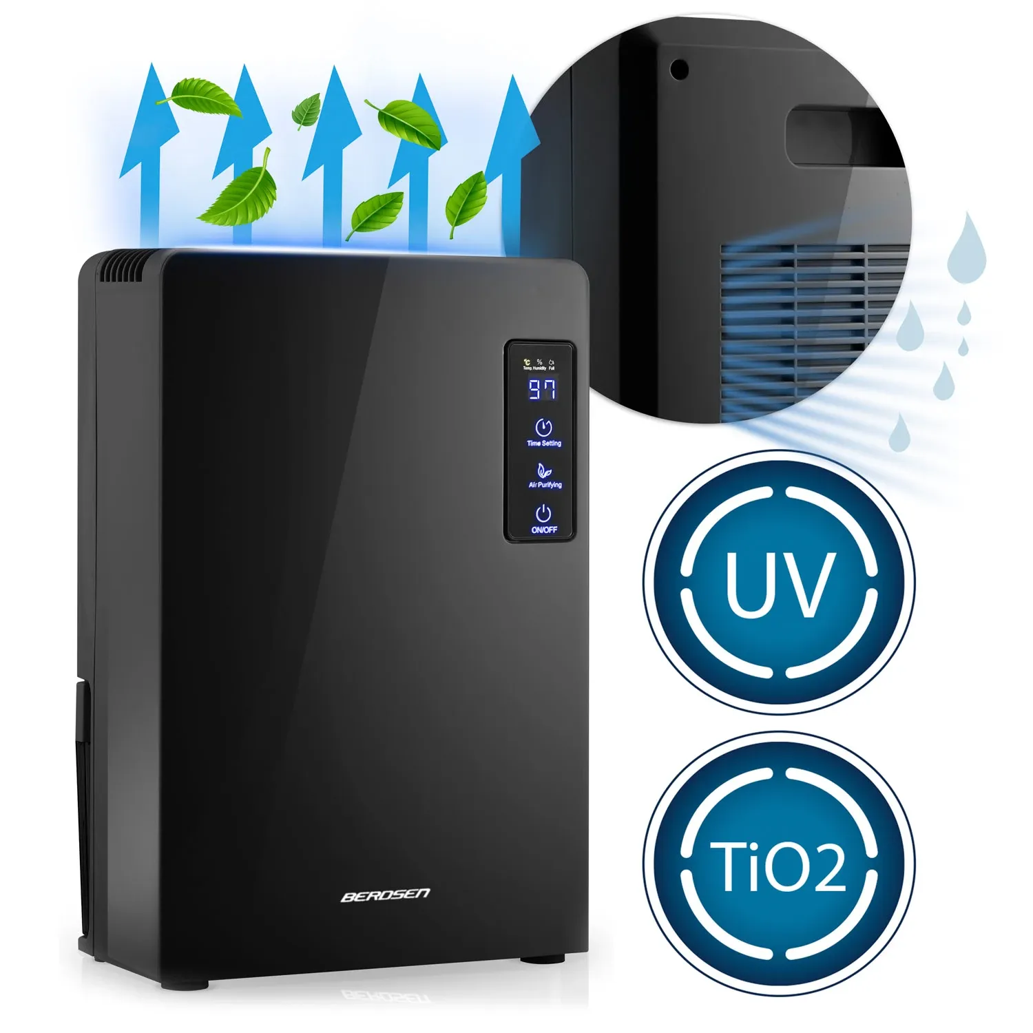 Berdsen BR-22A juodas oro sausintuvas - drėgmės sugėriklis - nuotrauka 1