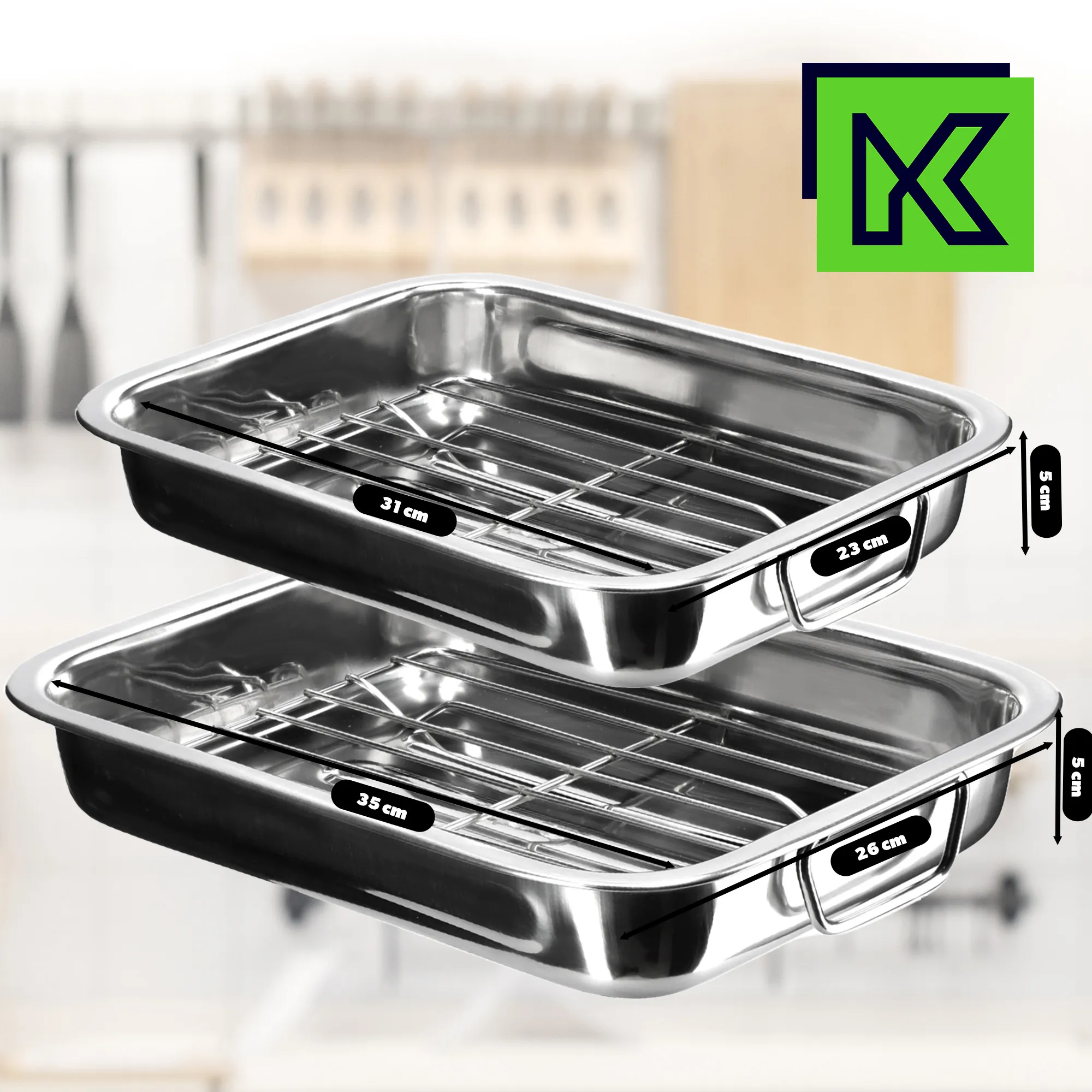 Kepimo formos su grotelėmis 30 + 35 cm, sidabrinės