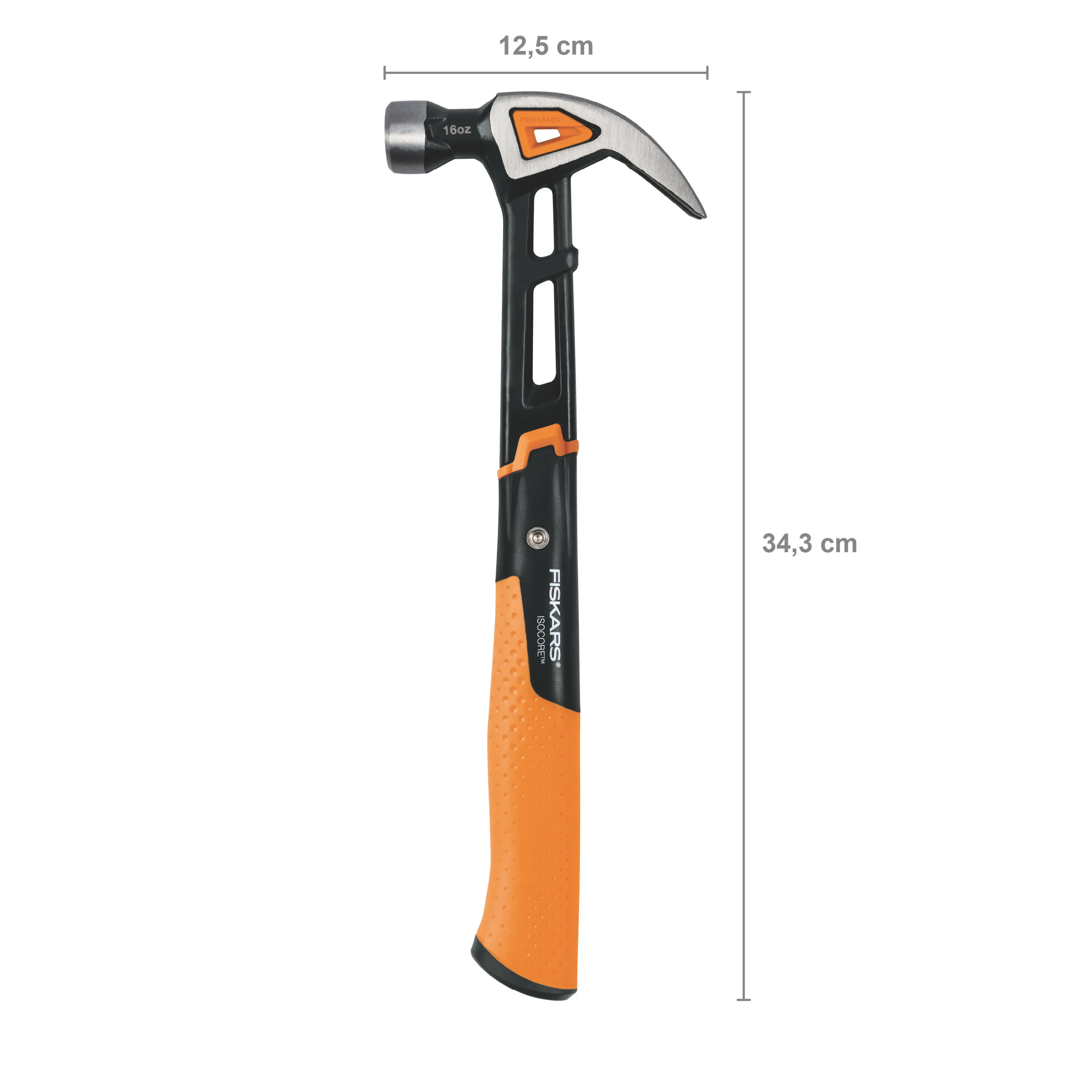 Fiskars 1027202 IsoCore dailidės plaktukas su lenktais nagais, M