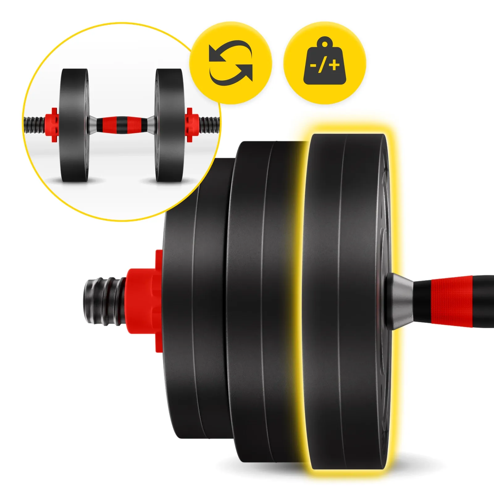Bituminiai reguliuojamo svorio hanteliai 2 x 20 kg