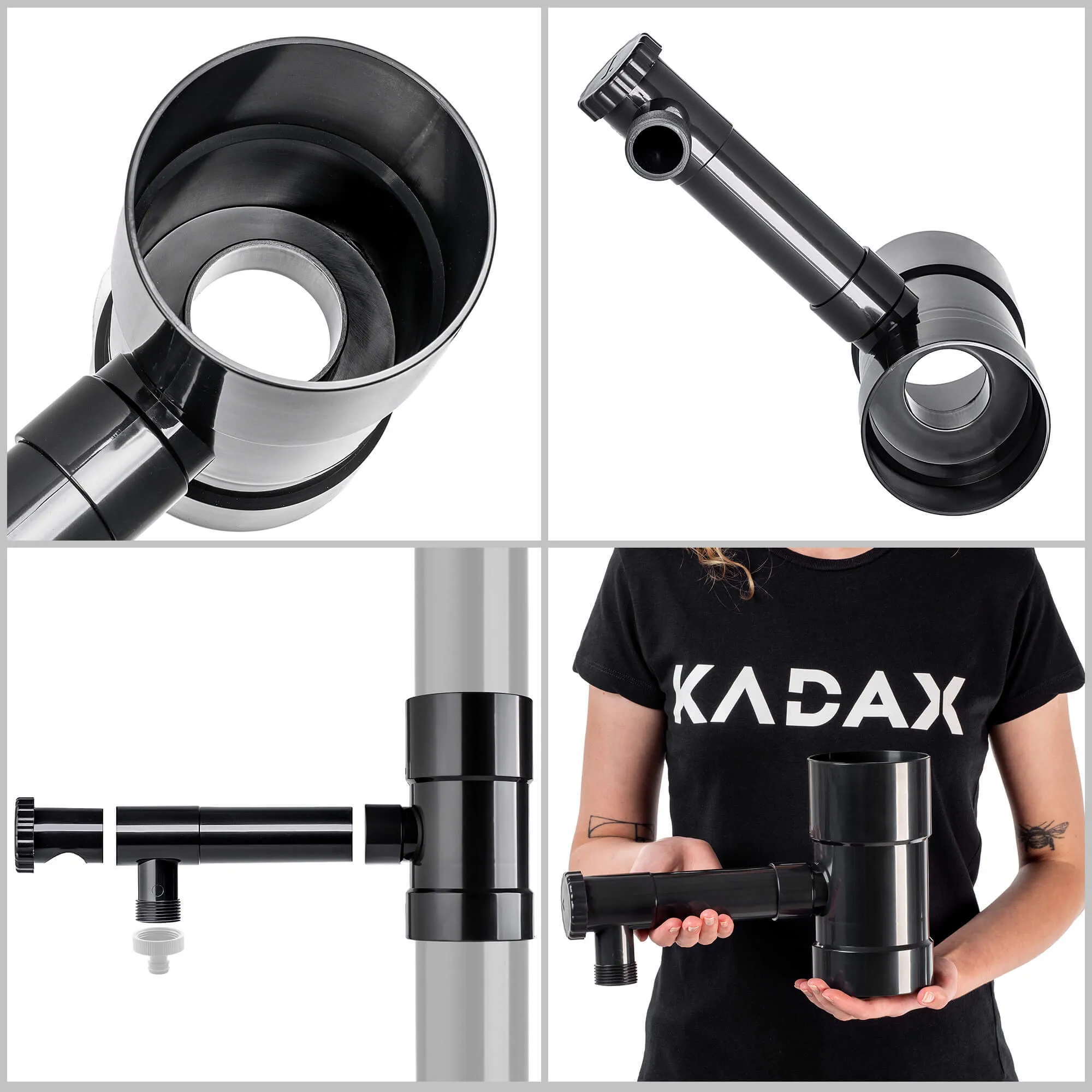 Nancras lietaus vandens kolektorius su vožtuvu, 90 mm, grafitas