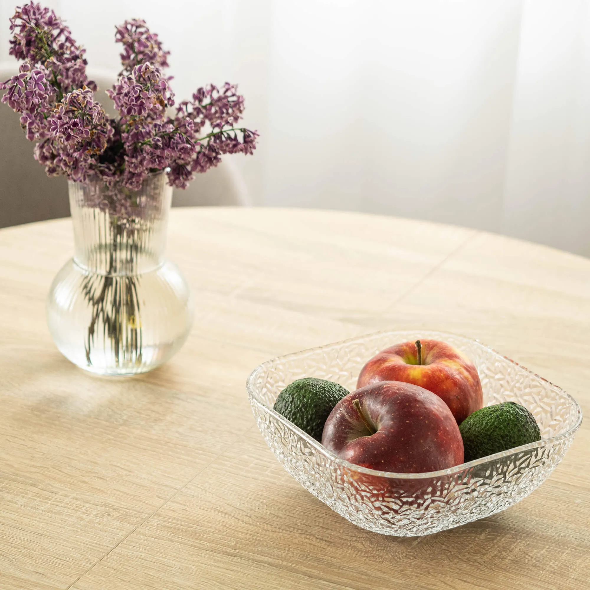 Venosa stikliniai salotų dubenėliai, 20 cm, su ledo raštu, 6 vnt.