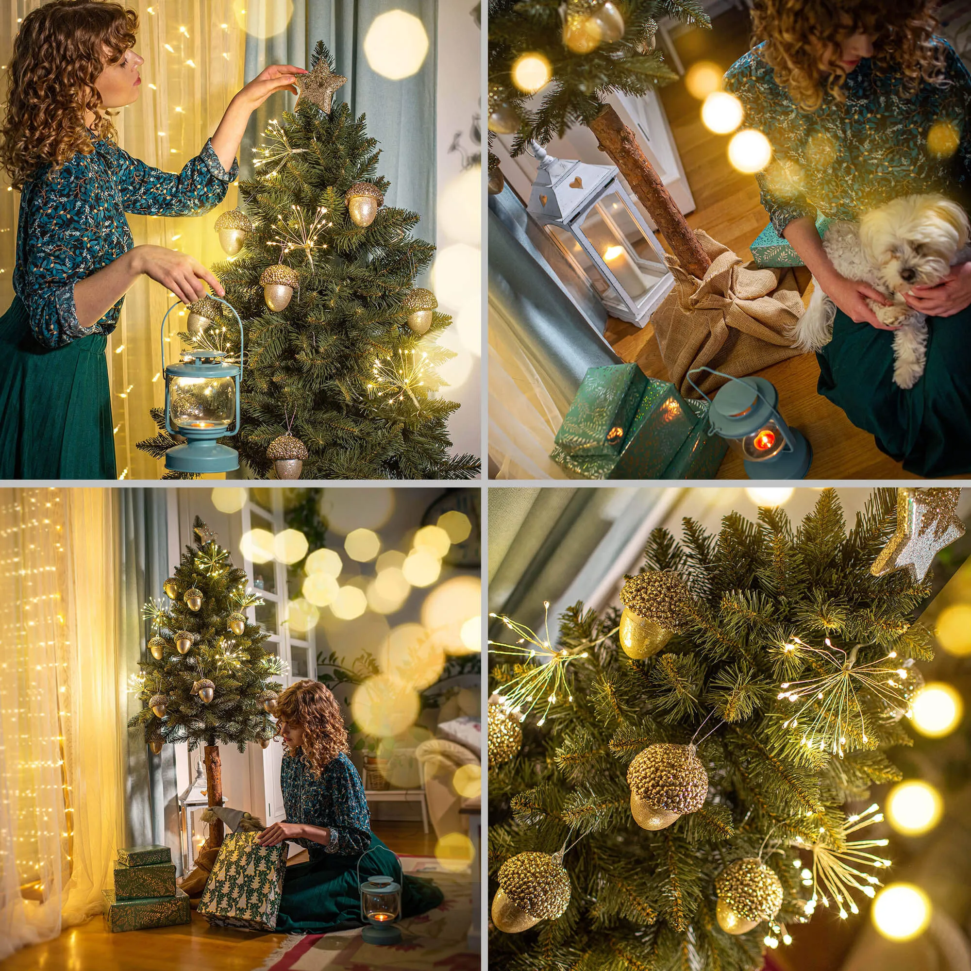 Dirbtinė Kalėdų eglutė ant eglės kamieno Mireval 160 cm