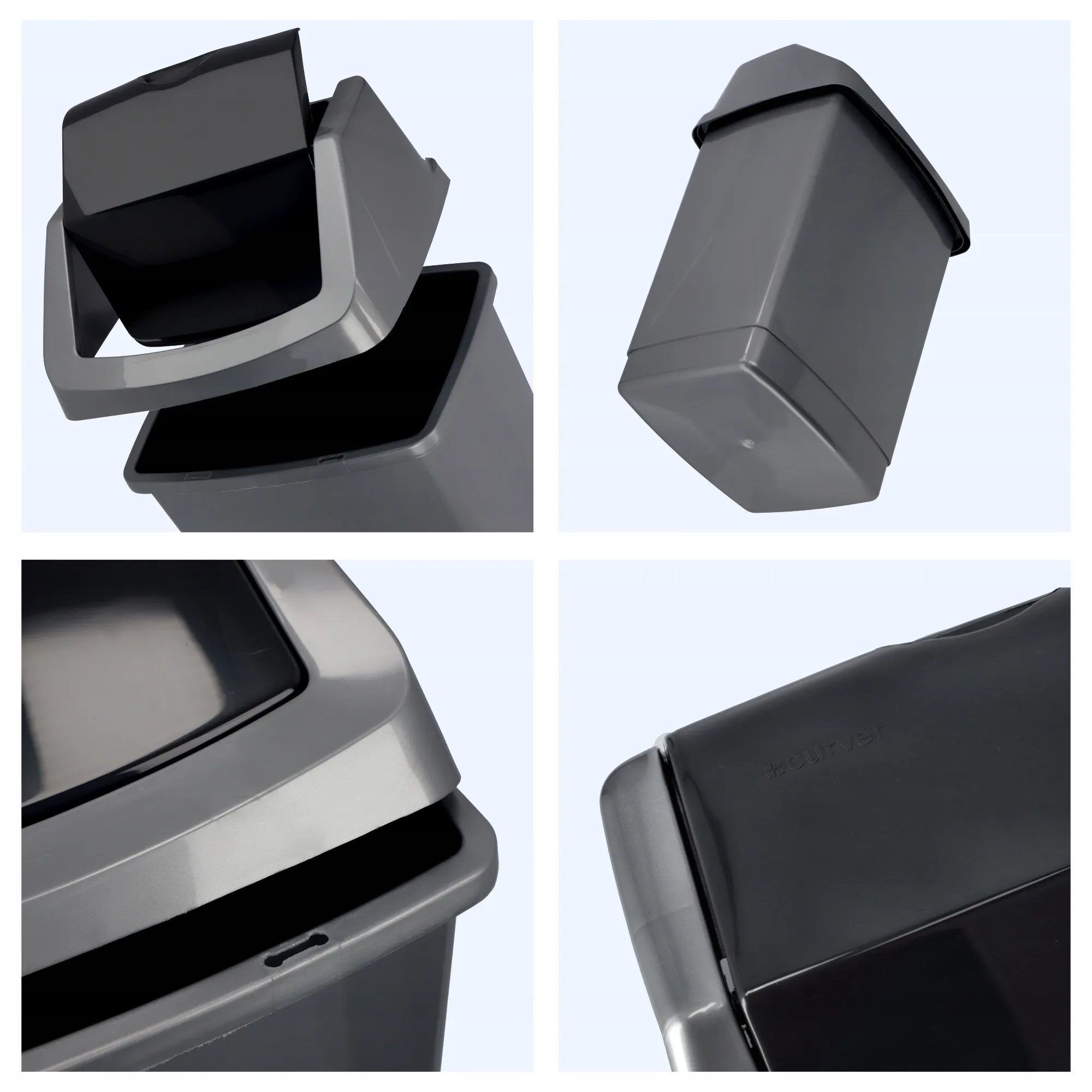 Curver Click-IT 50 l šiukšliadėžė, grafito spalvos