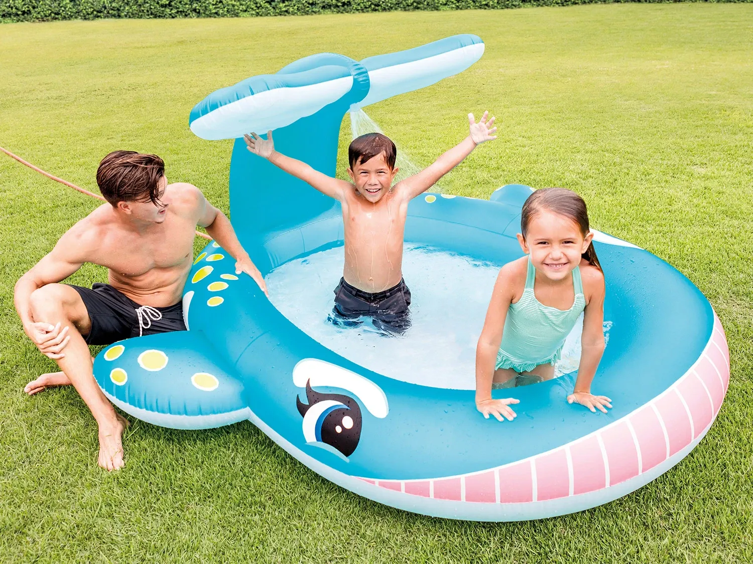 Vaikų baseinas „Banginis“ su fontanu 201 x 196 x 91 cm INTEX 57440 - nuotrauka 1