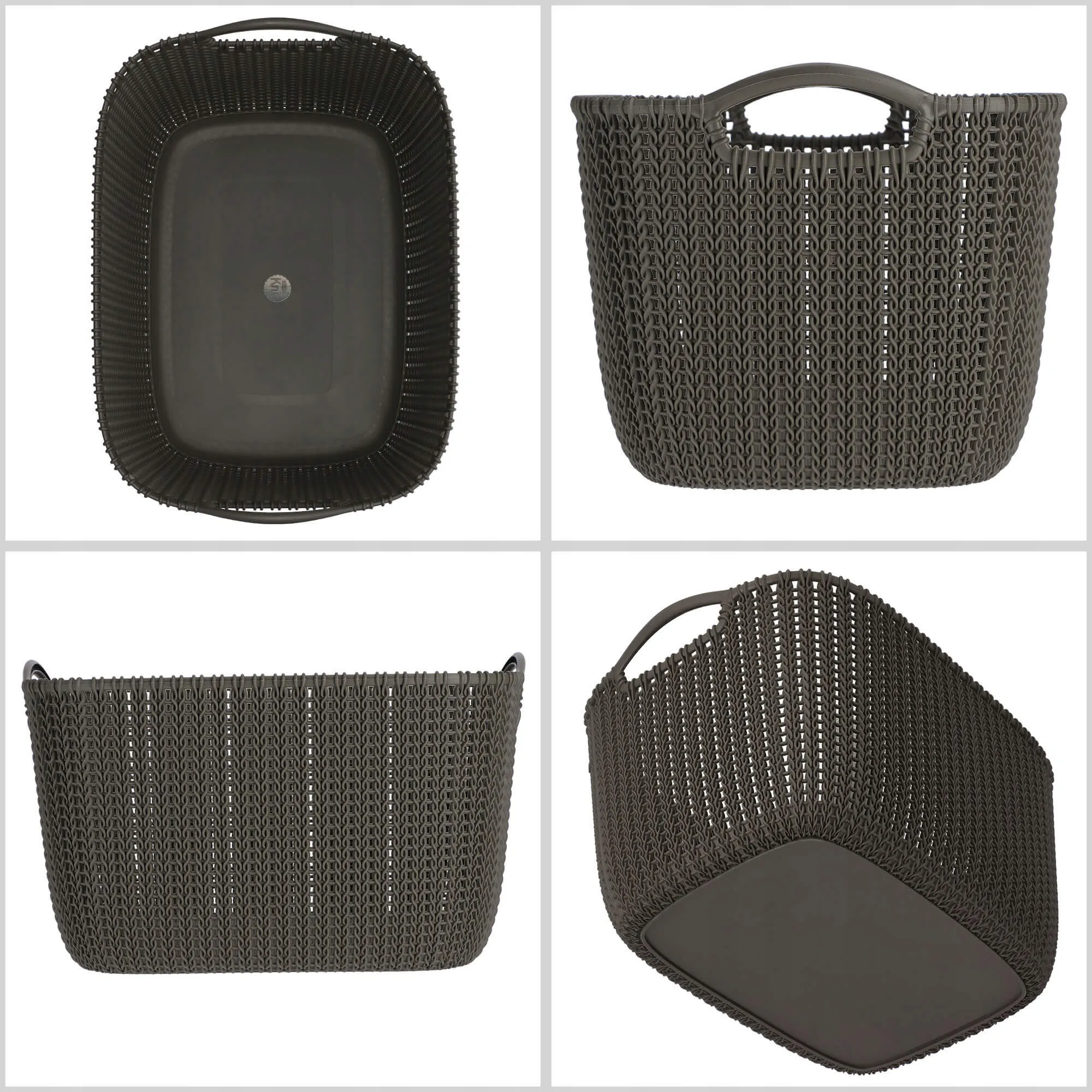 19L „Curver“ megztas krepšys su rankenomis, rudas