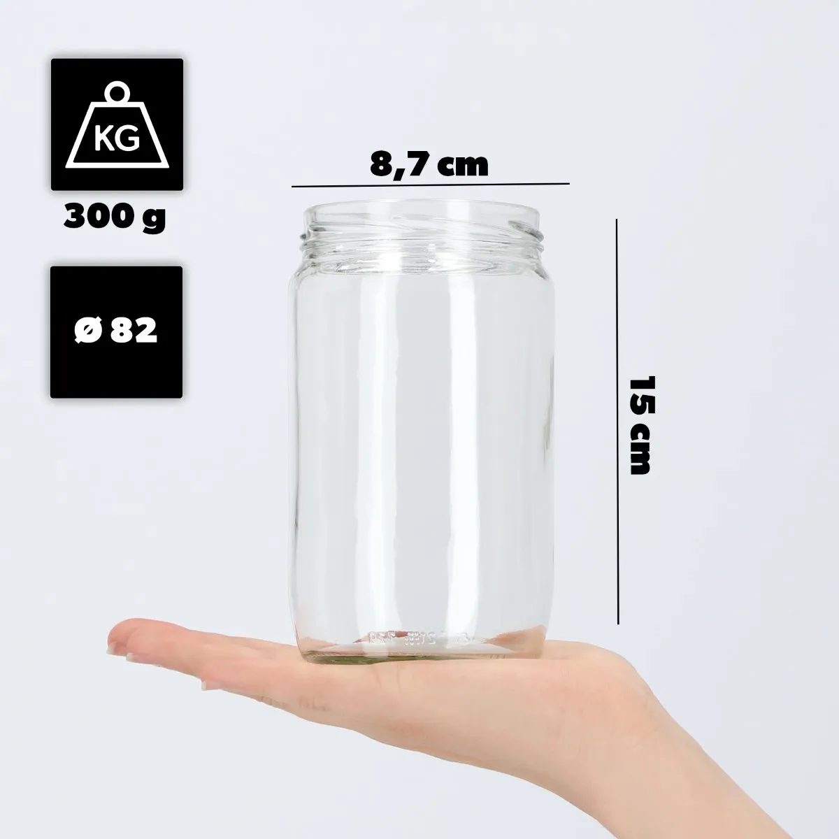 Niva konservavimo stiklainiai 720 ml 8 vnt. 82 mm be dangtelių