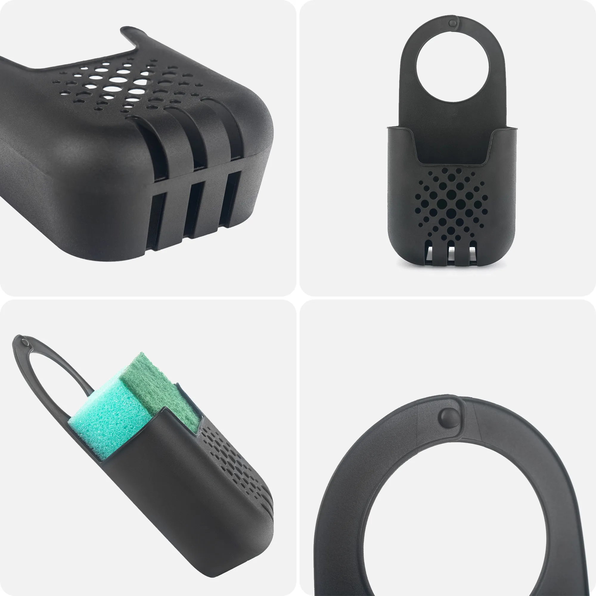 „Cascia“ pakabinamas organizatorius su kempine, juodas