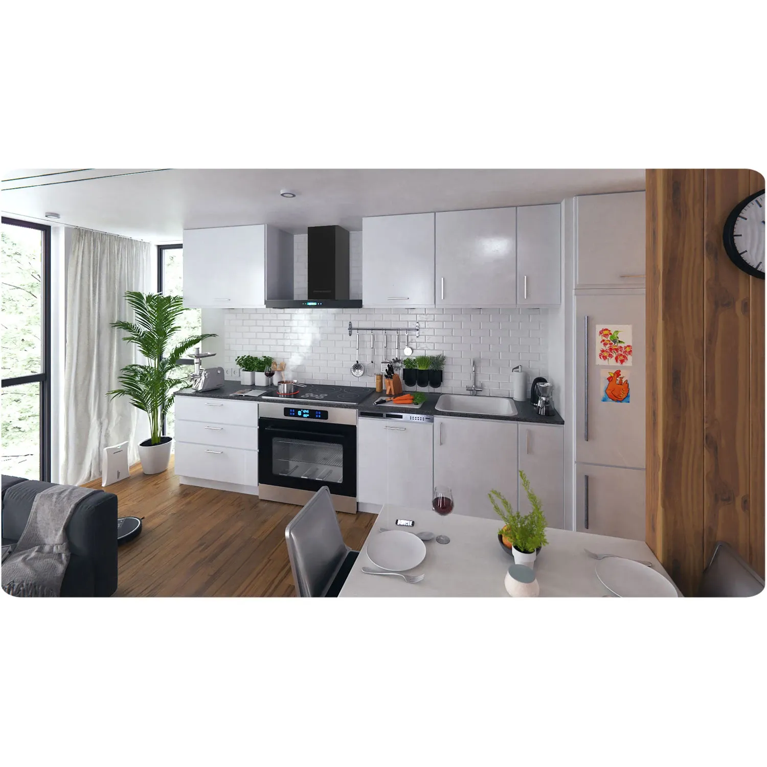 Berdsen BE-90S juodas 90 cm virtuvės gartraukis - nuotrauka 1