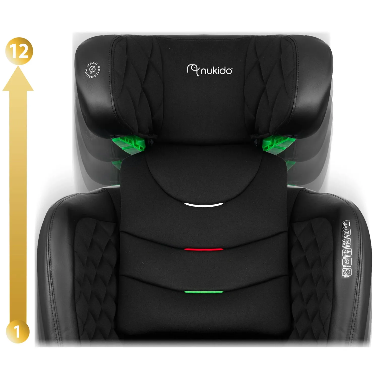 Nukido Louis automobilinė kėdutė, juoda, 15-36 kg, ISOFIX - nuotrauka 1
