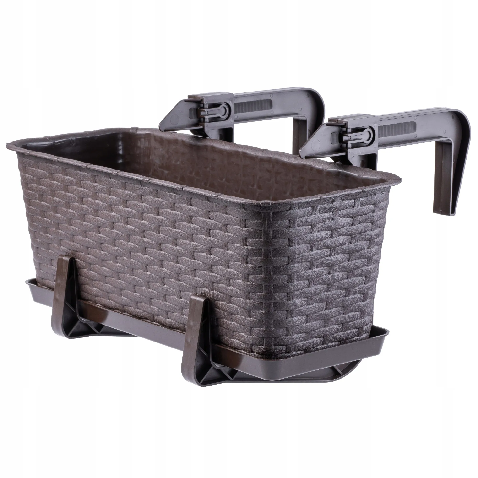 Balkono dėžė su rankenomis ir pagrindu 40 + 60 cm