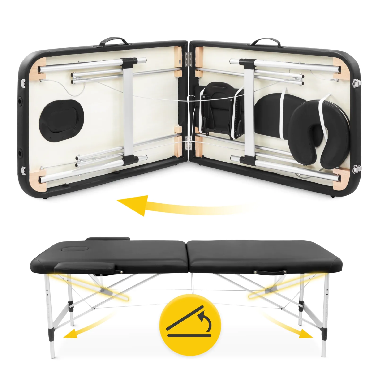 Aliuminio masažo stalas