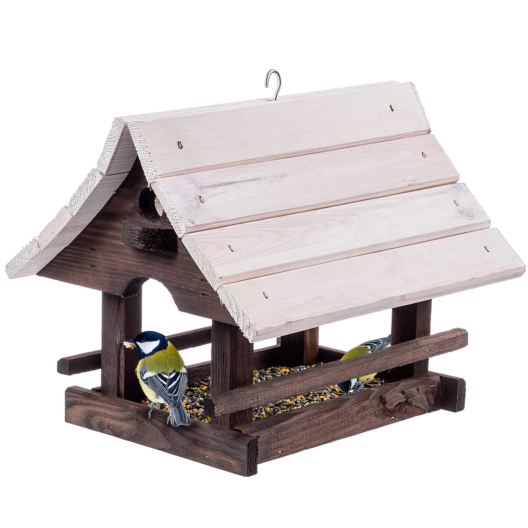 Arbis paukščių lesyklėlė, 30 x 25 cm, ruda ir balta