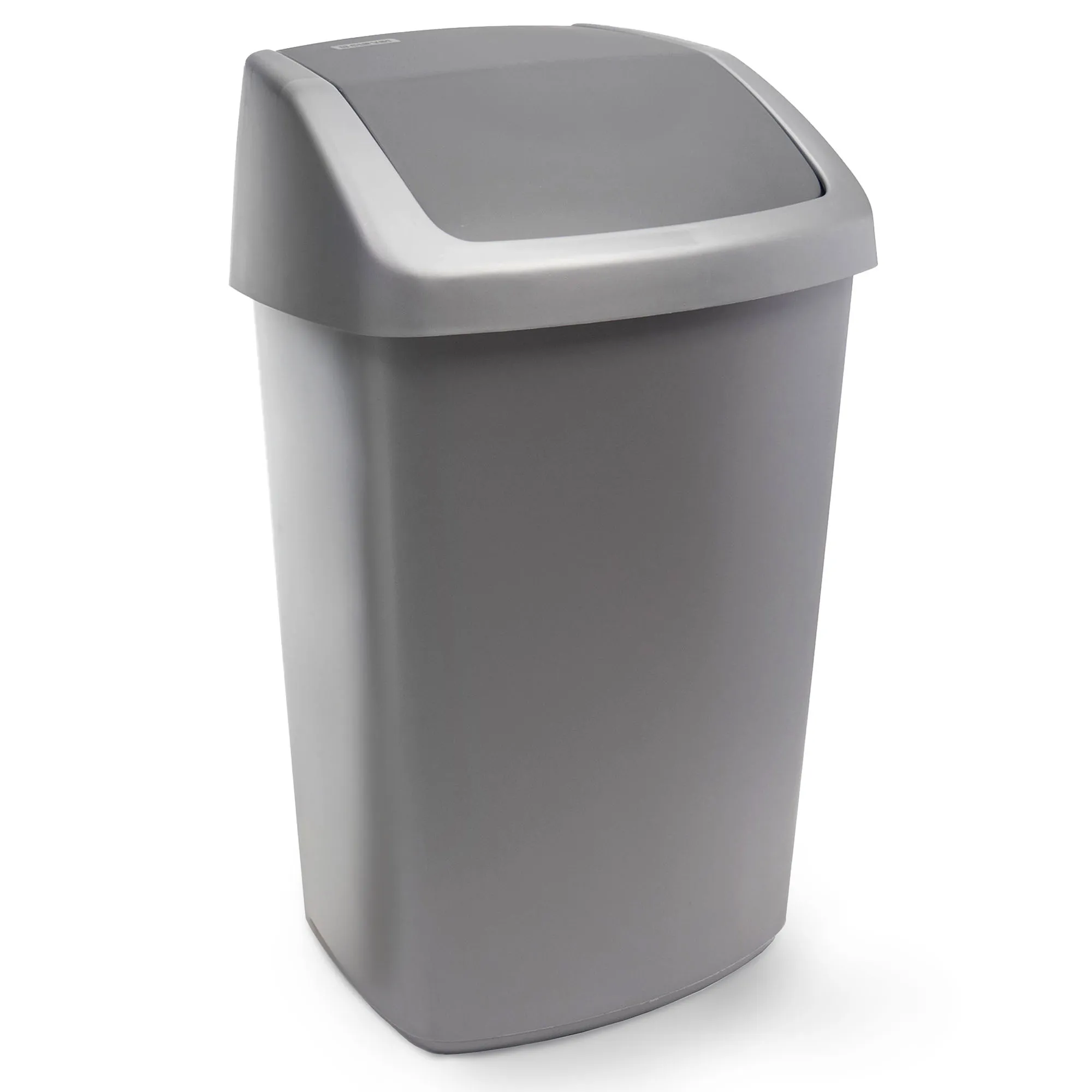 Curver šiukšliadėžė su atlenkiamu dangčiu, tamsiai pilka, 15 l