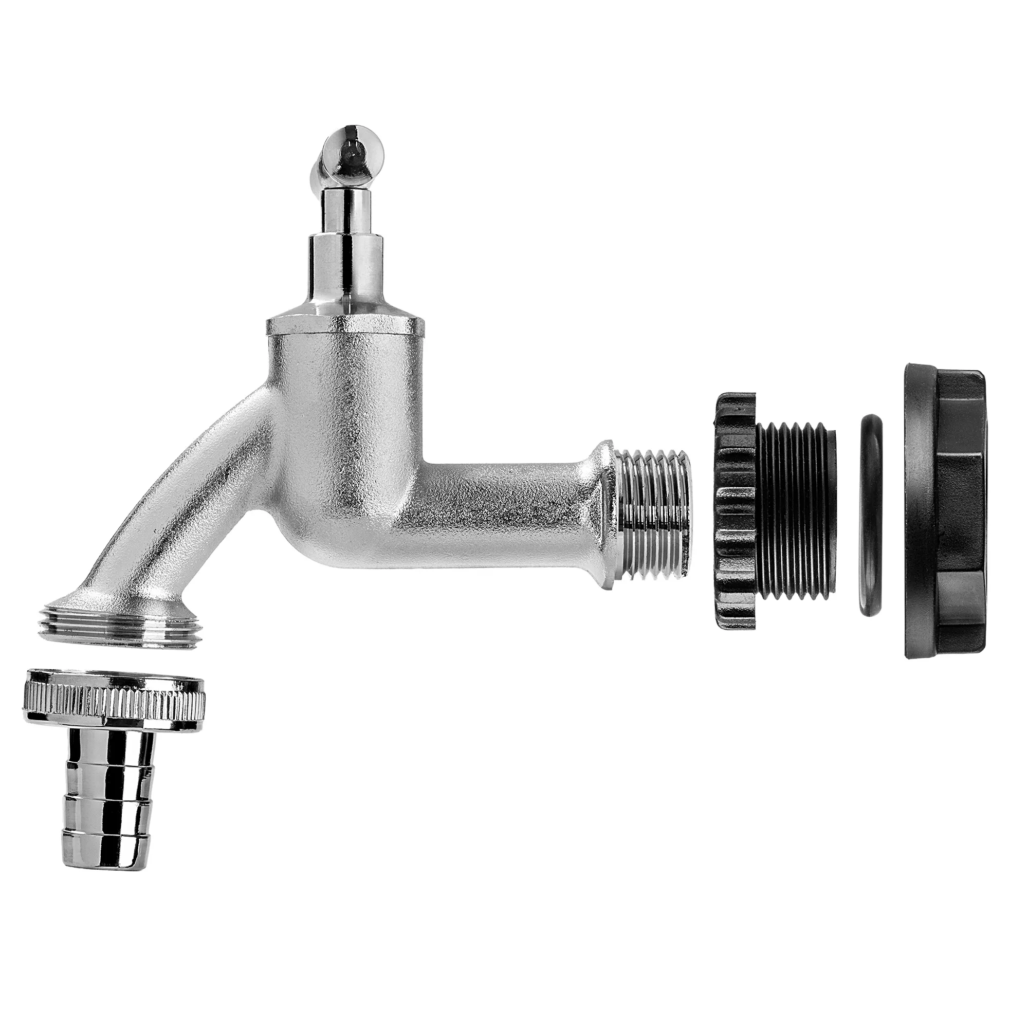 1/2 colio lietaus vandens bako čiaupas su 3/4 colio sidabriniu adapteriu