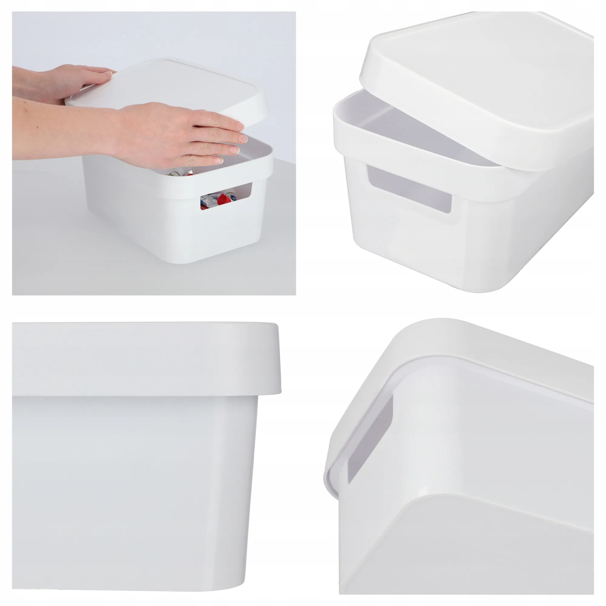 „Curver Infinity“ sandėliavimo konteineriai, 4,5 + 11 + 17 l, balti, lygūs