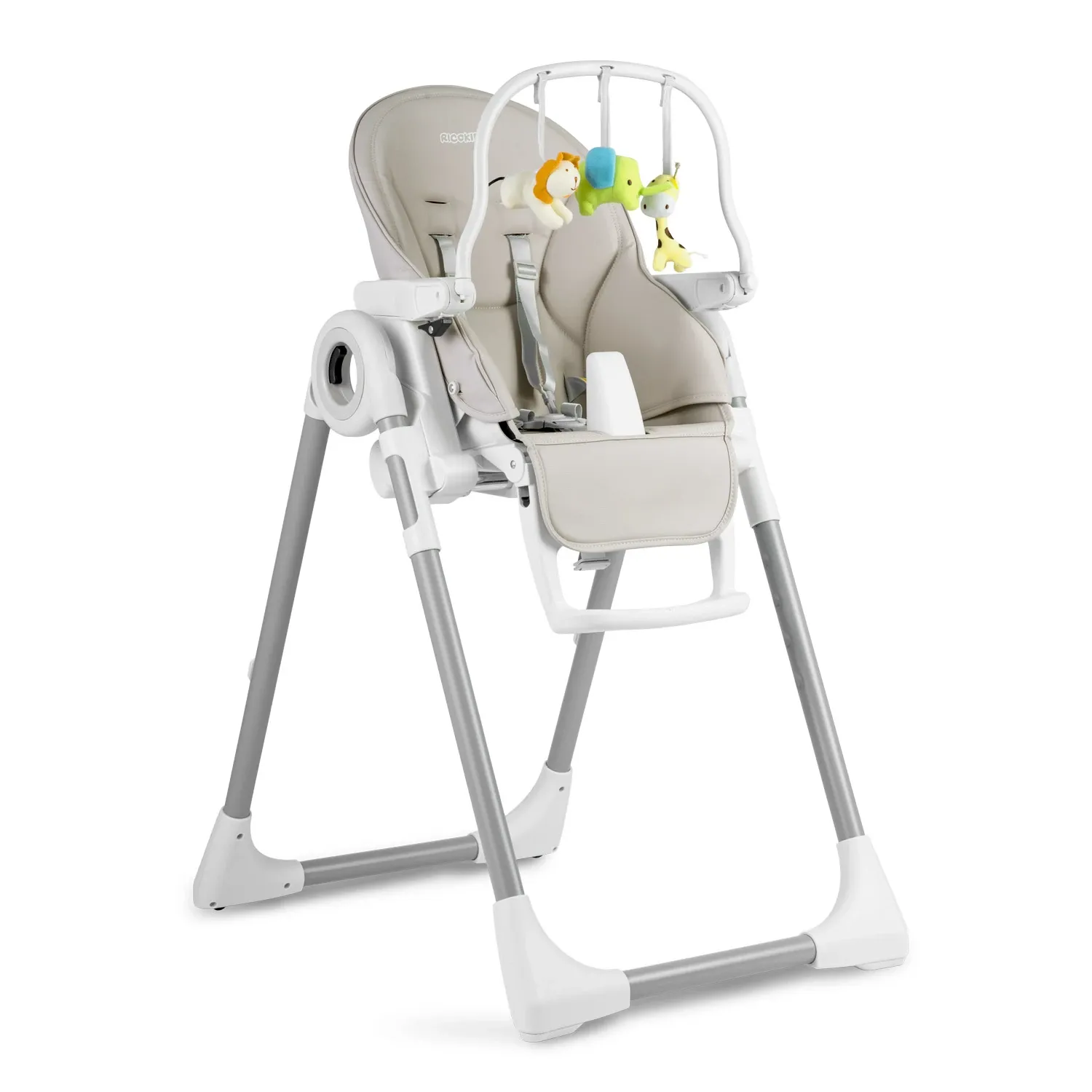 Maitinimo kėdutė su staliuku, Belo šokdynė, pilka + apsauginis lankelis - nuotrauka 1