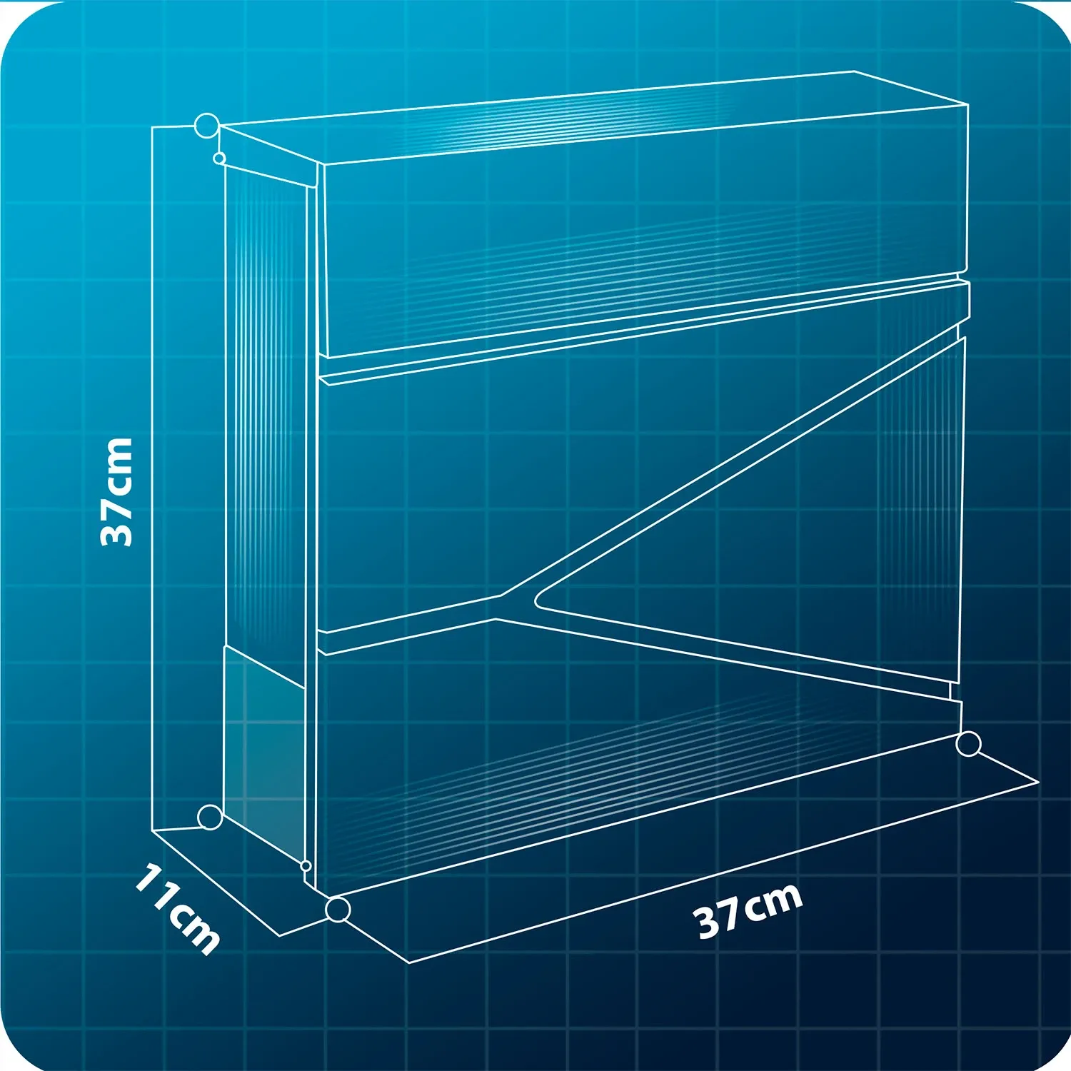 Pašto dėžutė 37x37x10,5 cm antracito spalvos HM-862 - nuotrauka 1