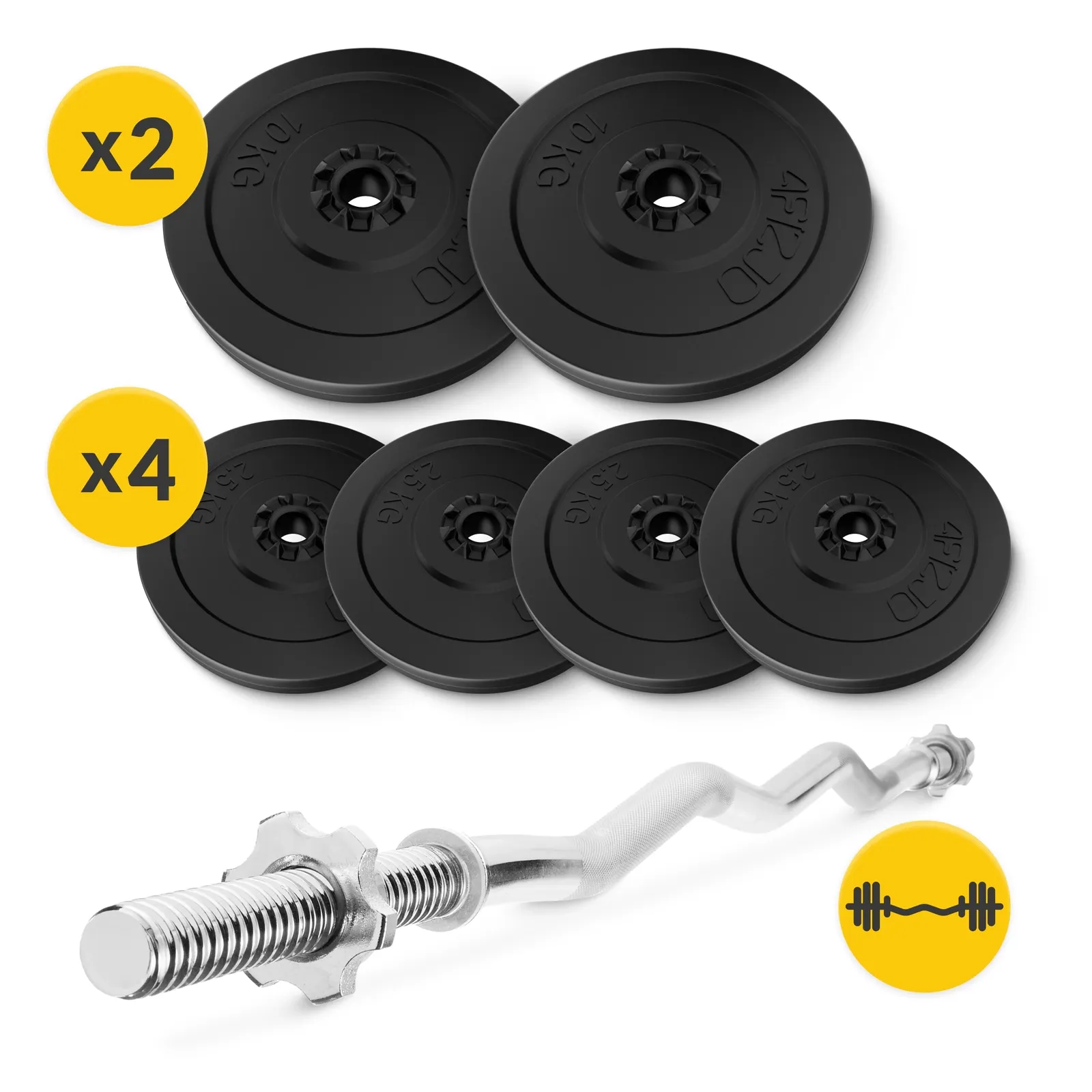 Bituminis kultūrizmo rinkinys 40 kg + šiek tiek lūžęs štangos strypas 120 cm