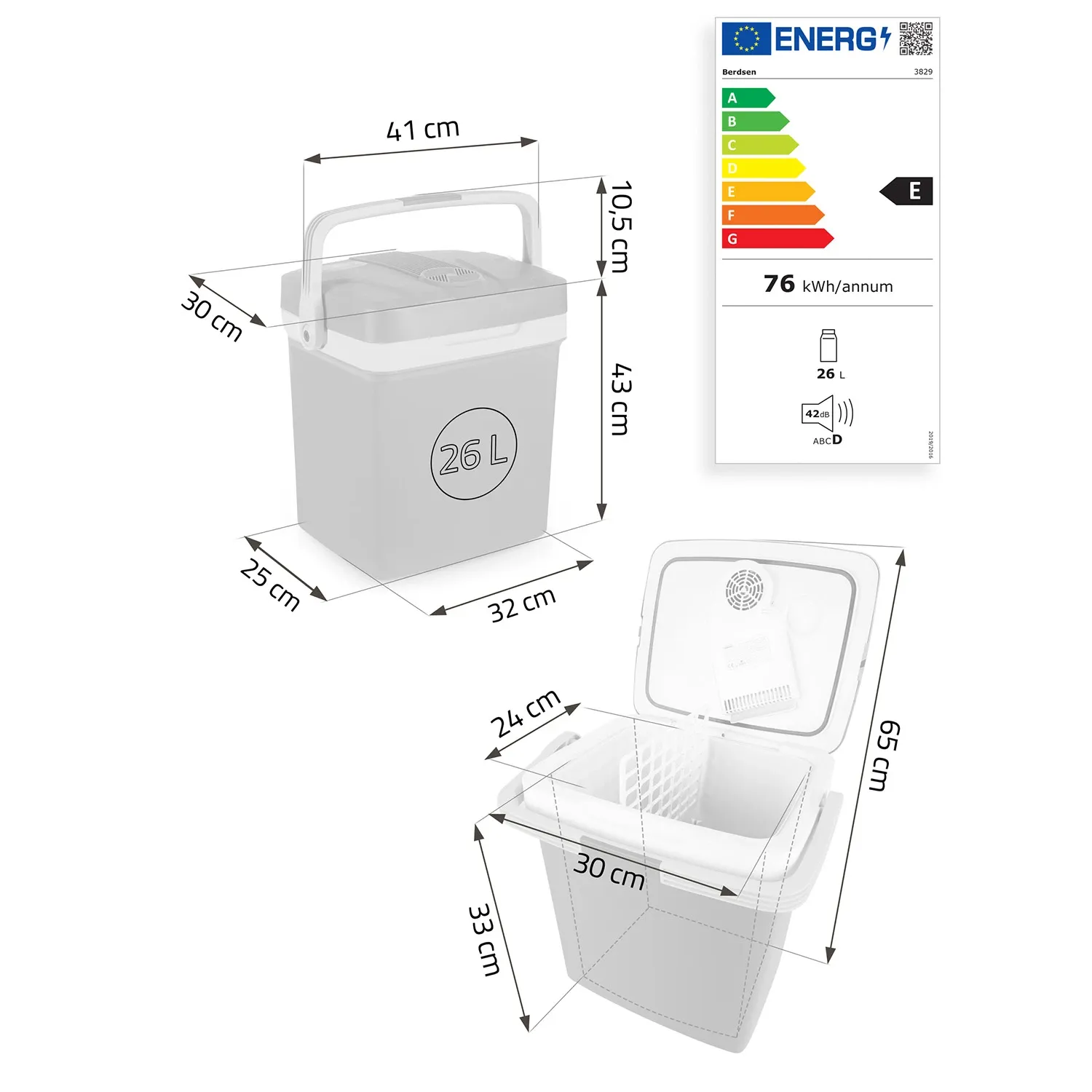 „Berdsen Icemax“ 26 litrų ECO režimo kelioninis aušintuvas – juodas - nuotrauka 1