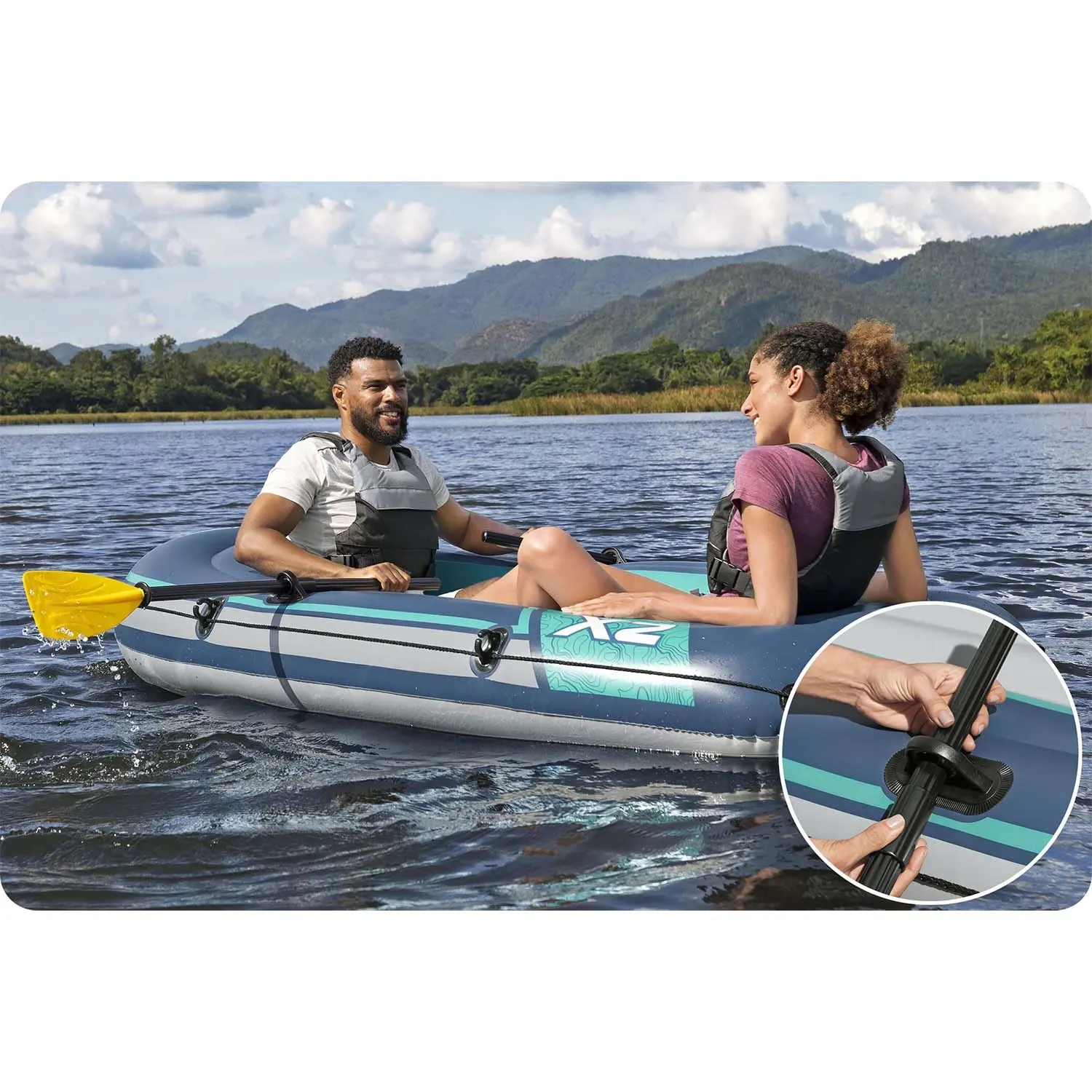 Pripučiama valtis Trek X2 Raft 232 x 118 cm Bestway 61153 - nuotrauka 1
