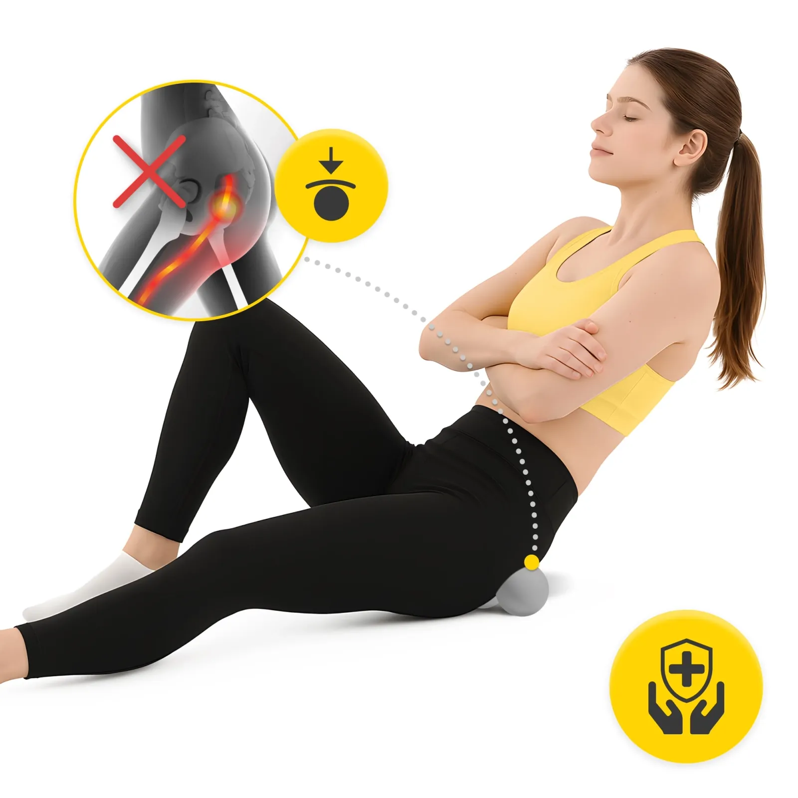 Dvigubas masažo kamuoliukas DOUBLE BALL pilkas