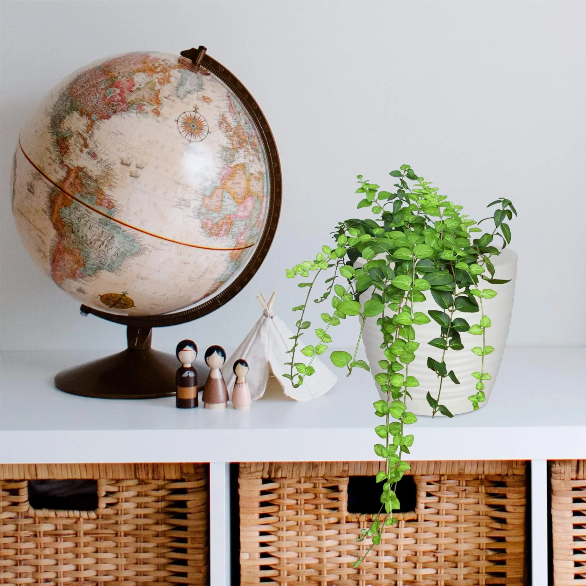 Apvalus gėlių vazonas su lėkštute