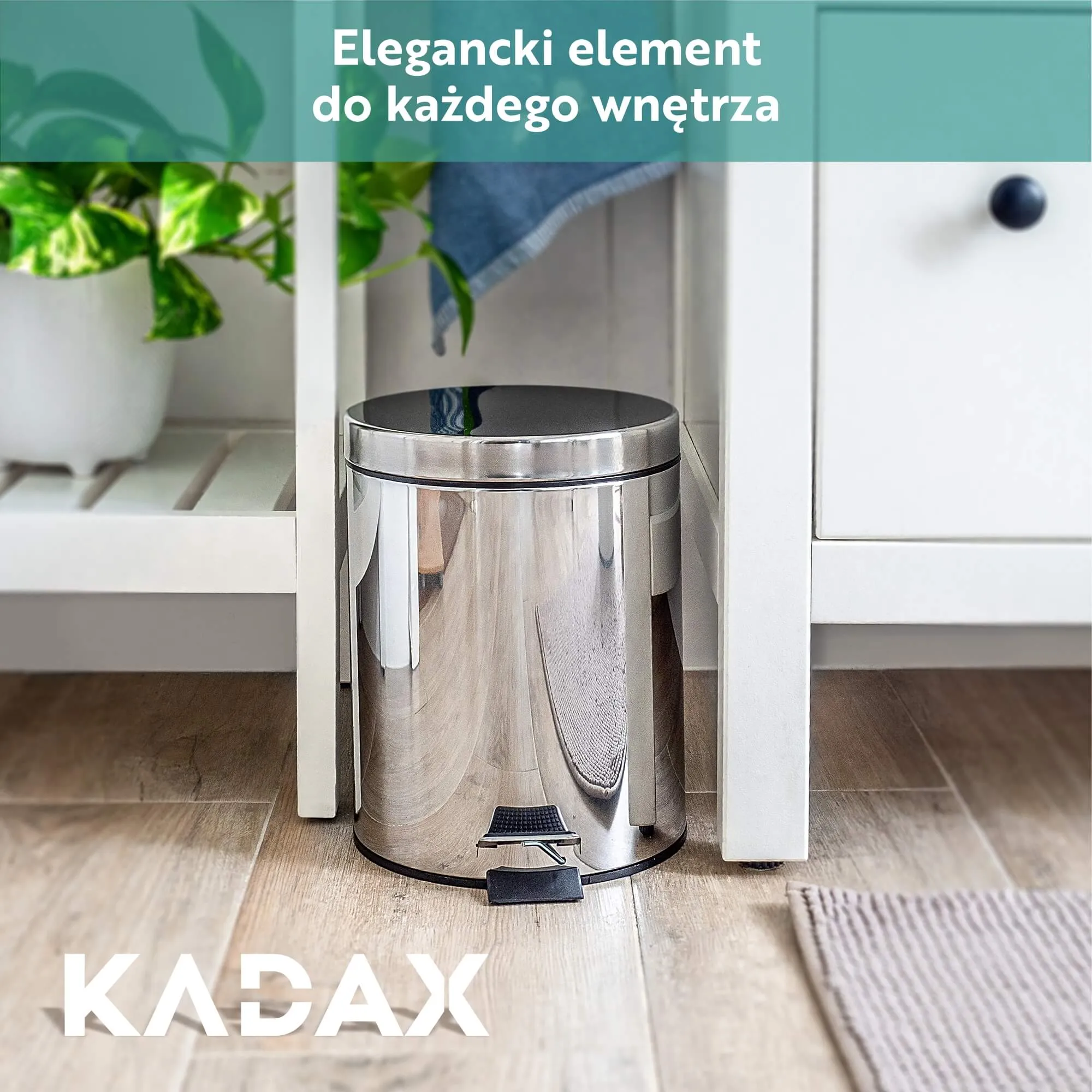 Plieninė šiukšliadėžė su pedalo atidarymu, 5 l