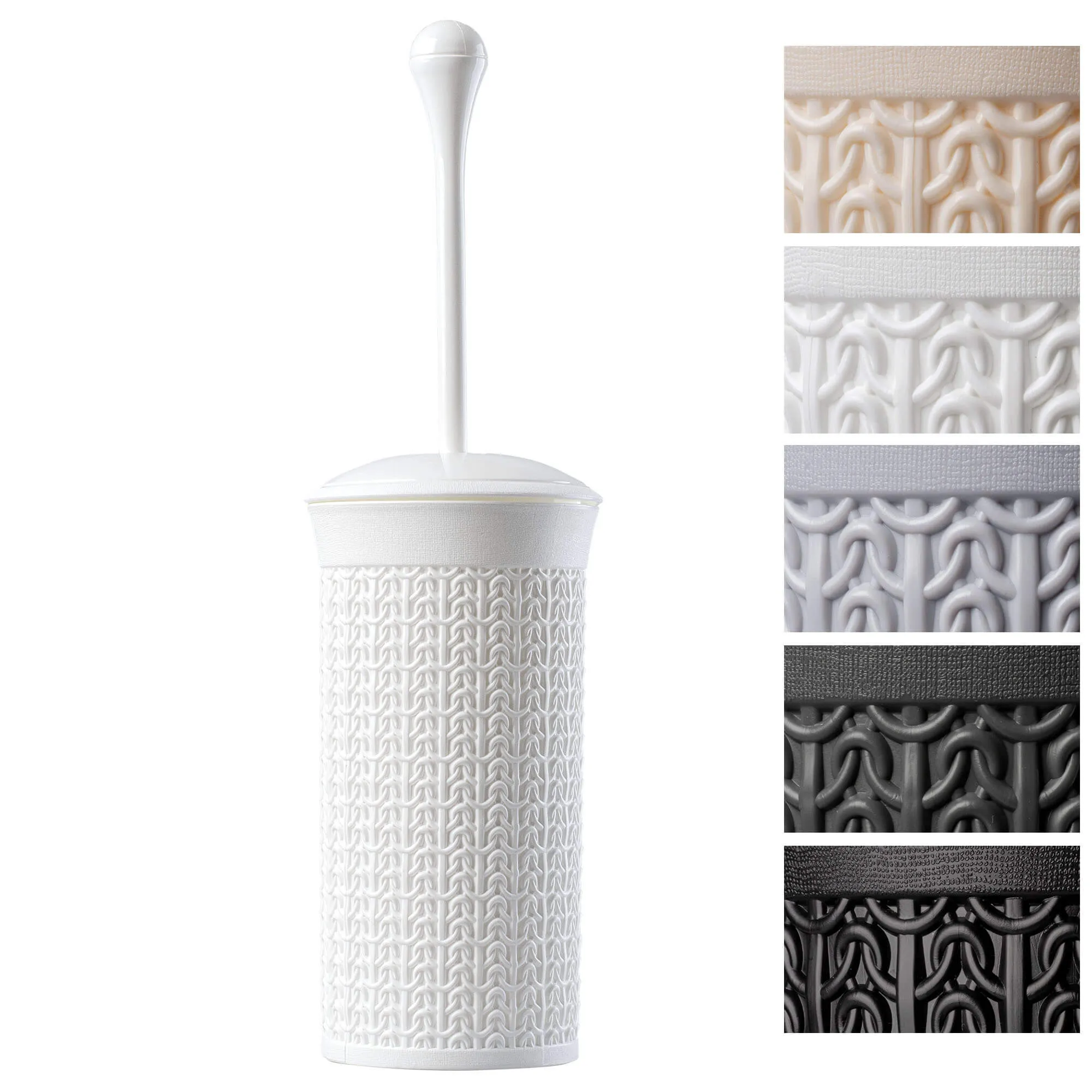 Linxe tualetinis šepetys su indu, 40 cm, baltas