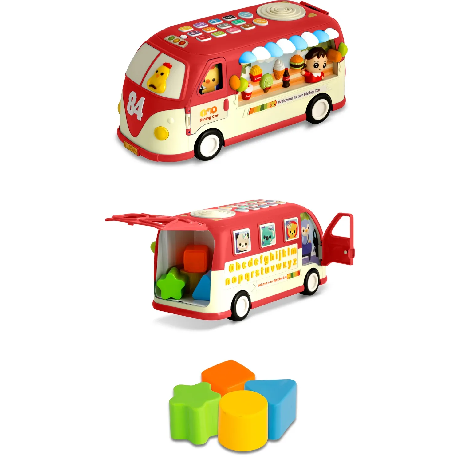 Edukacinis žaislas RK-741 Ricokids autobusas raudonas - nuotrauka 1