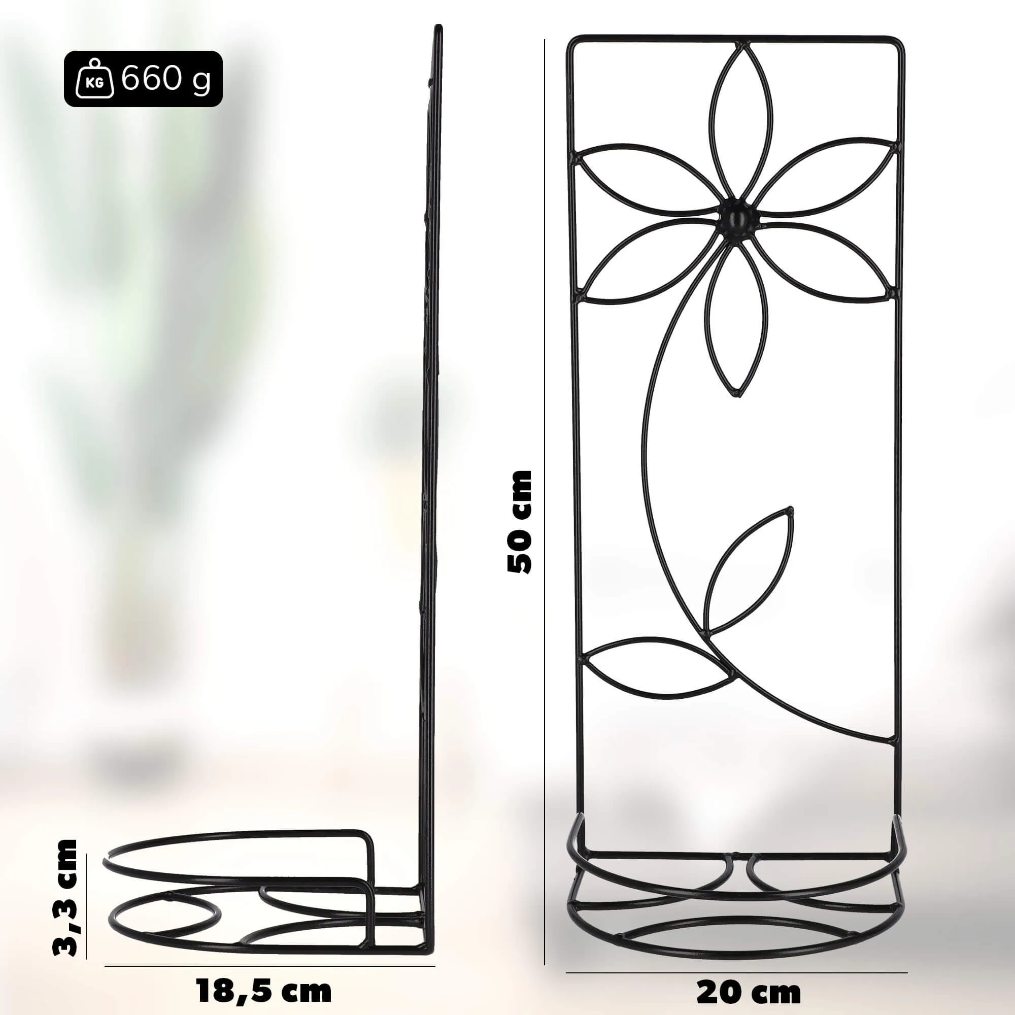 Metalinis gėlių stovas 50 x 20 cm