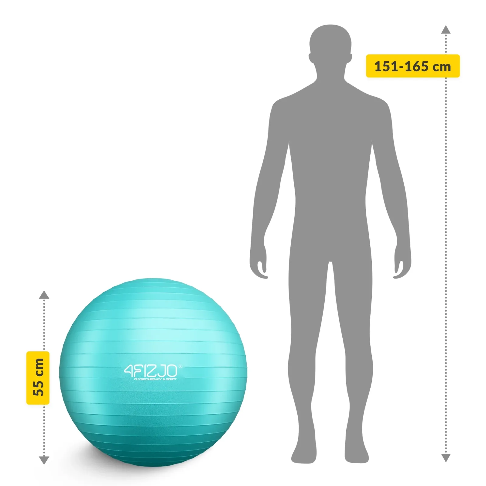 Pripučiamas gimnastikos kamuolys 65 cm