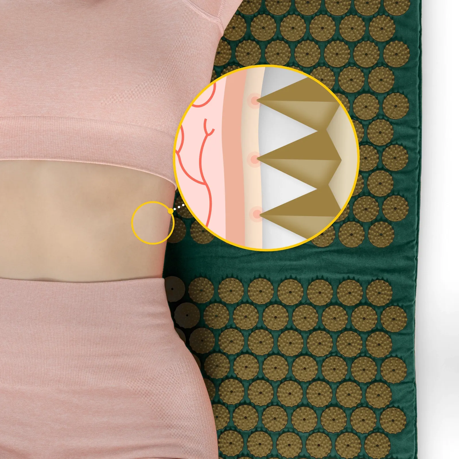 Didelis akupresūros kilimėlis su pagalvėle