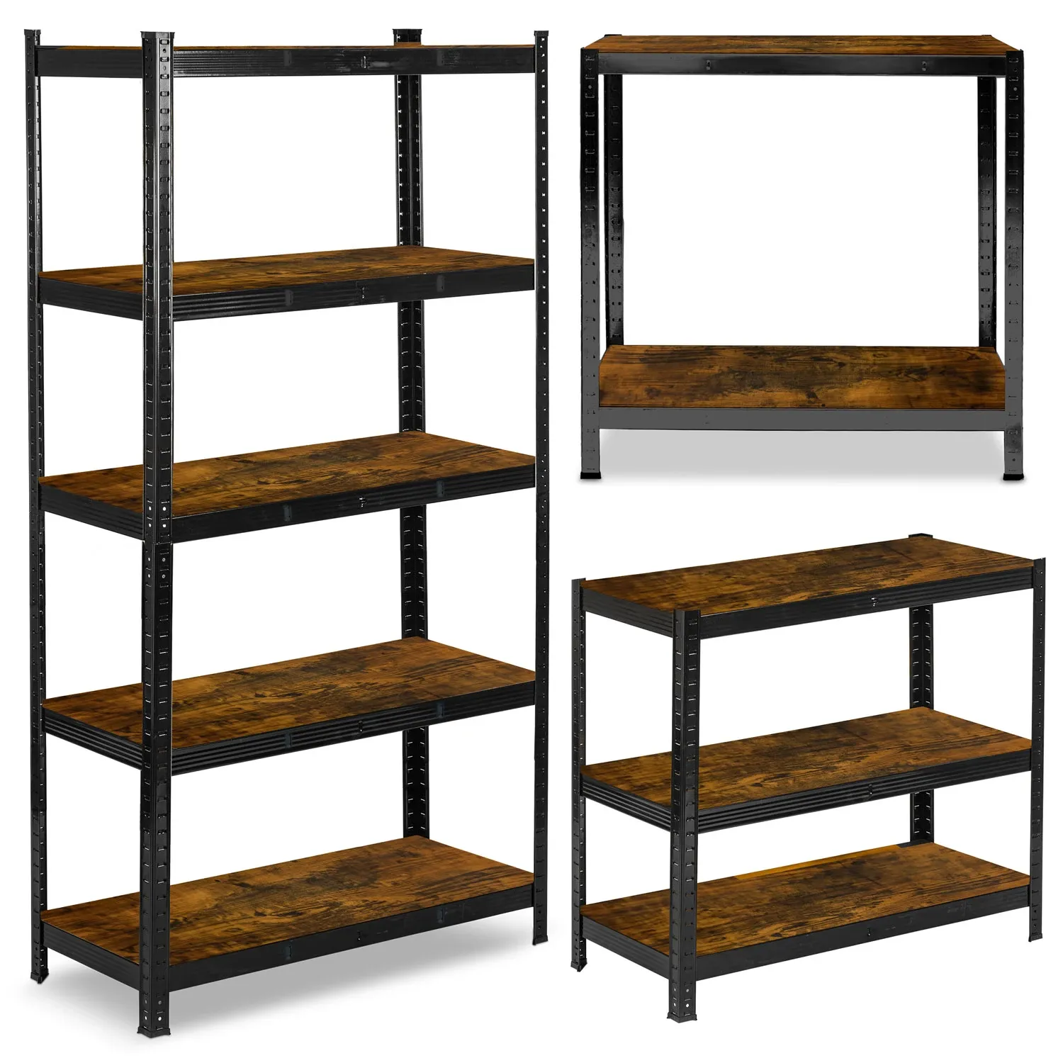 Metalinė daiktų laikymo lentyna 180 x 90 x 40 cm Humberg HR-852 juoda - nuotrauka 1