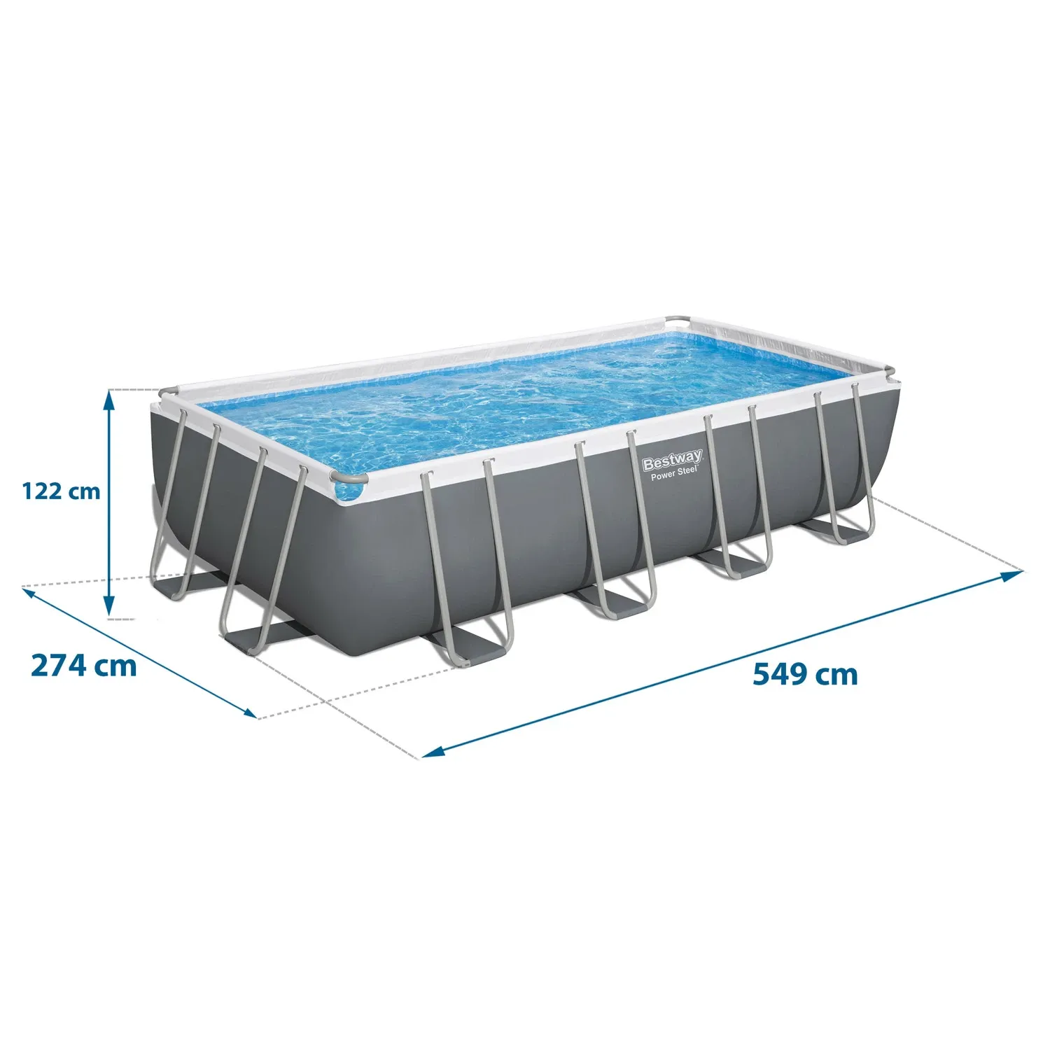 Karkasinis sodo baseinas 549 x 274 x 122 cm, 17 viename, „Bestway 56465“ - nuotrauka 1