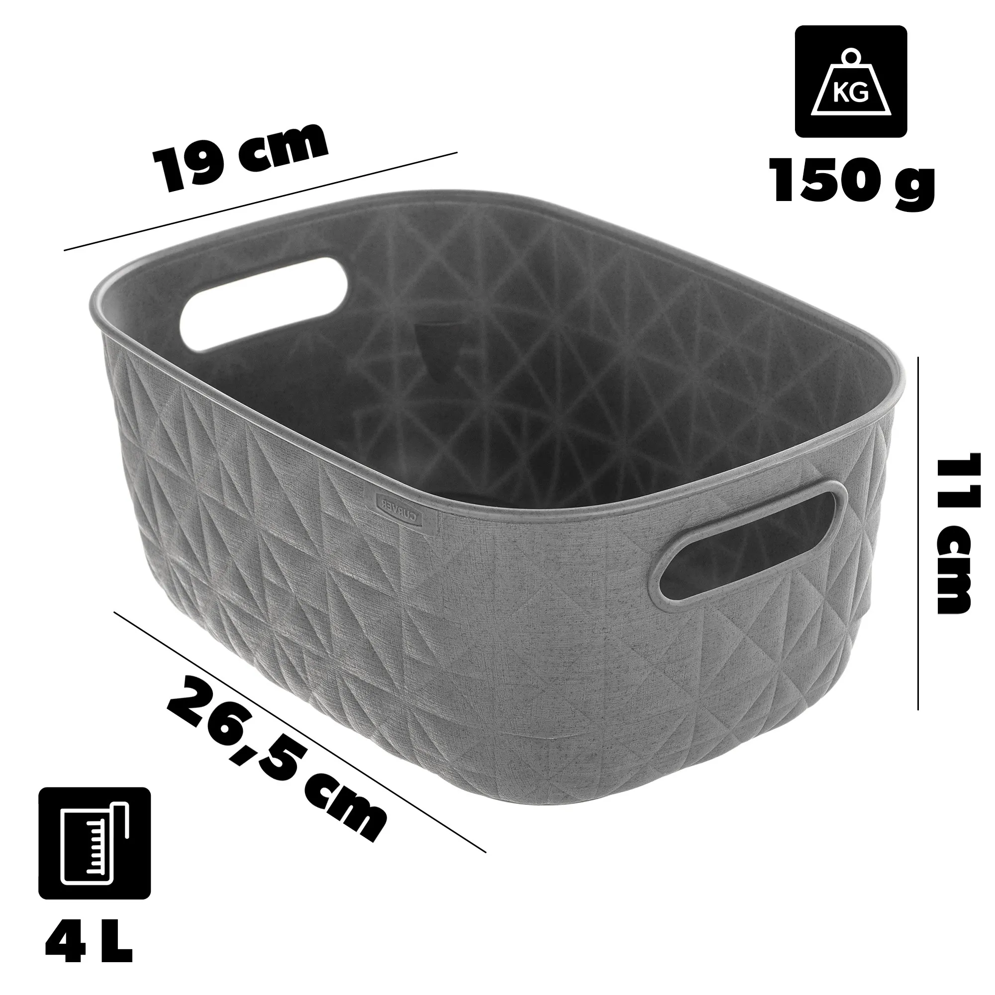 „Curver Softex S 4L“ pilkas krepšys