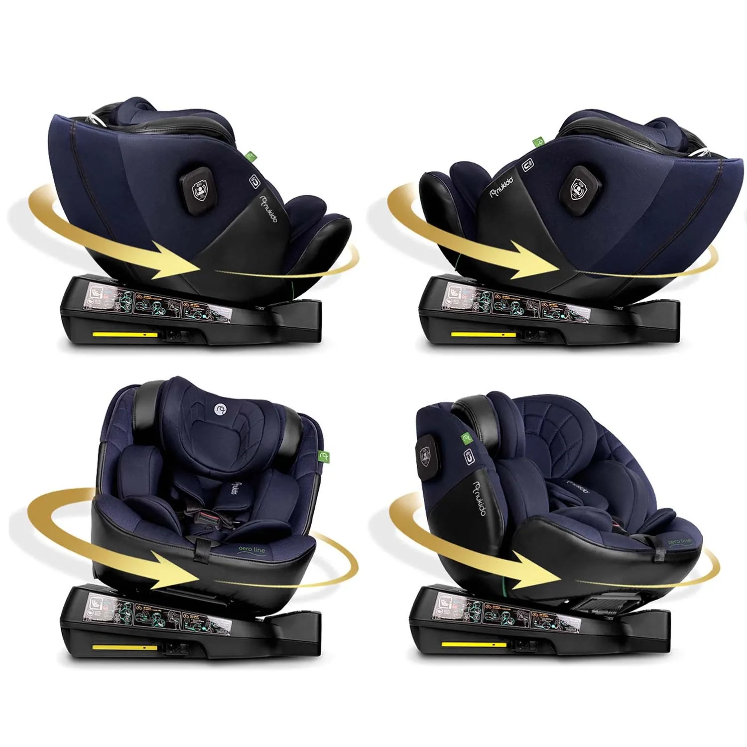 „Nukido Aero Line“ automobilinė kėdutė, juoda/tamsiai mėlyna, 0-36 kg, ISOFIX - nuotrauka 1