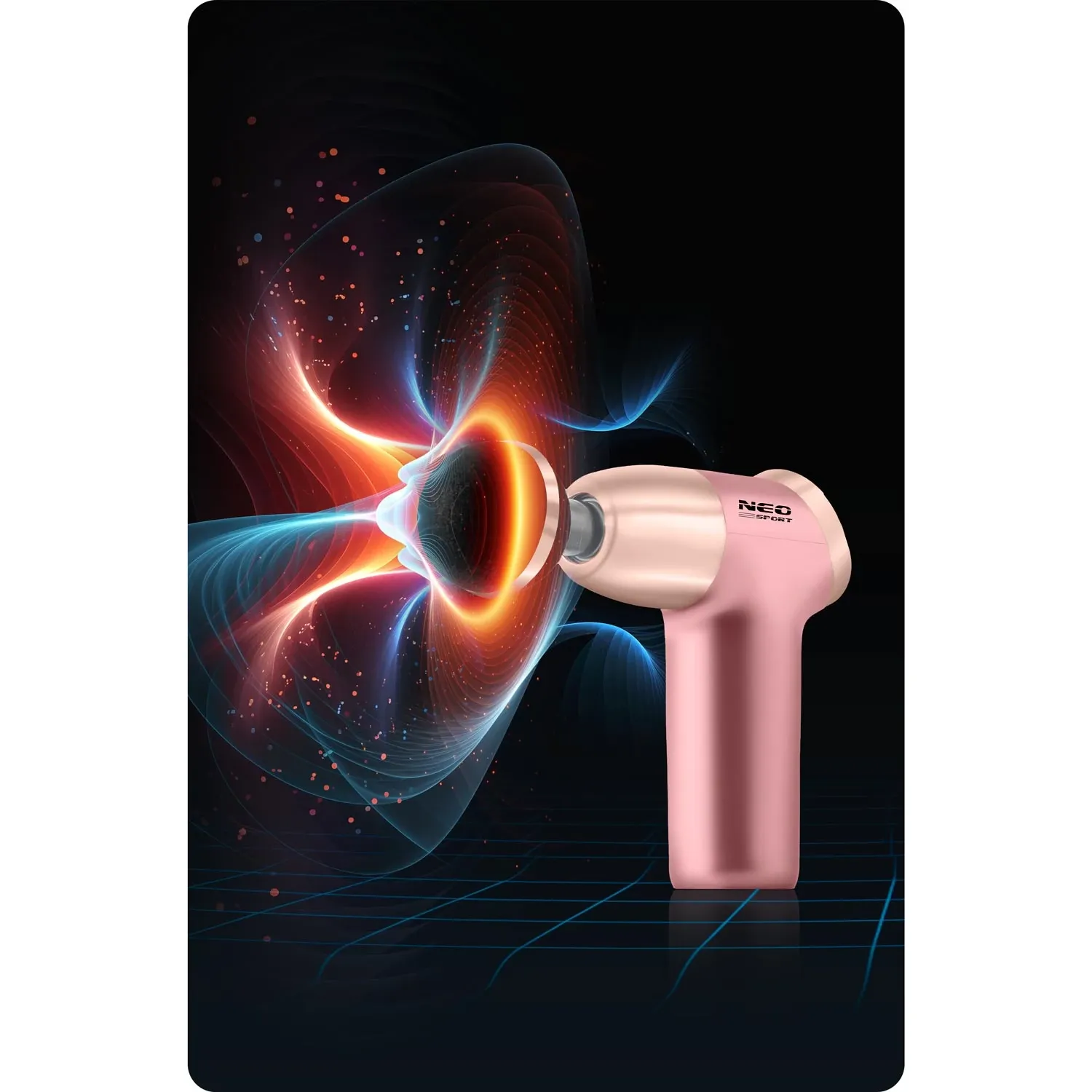Kūno masažo pistoletas 8 antgaliai NS-500 Neo-sport rožinis - nuotrauka 1