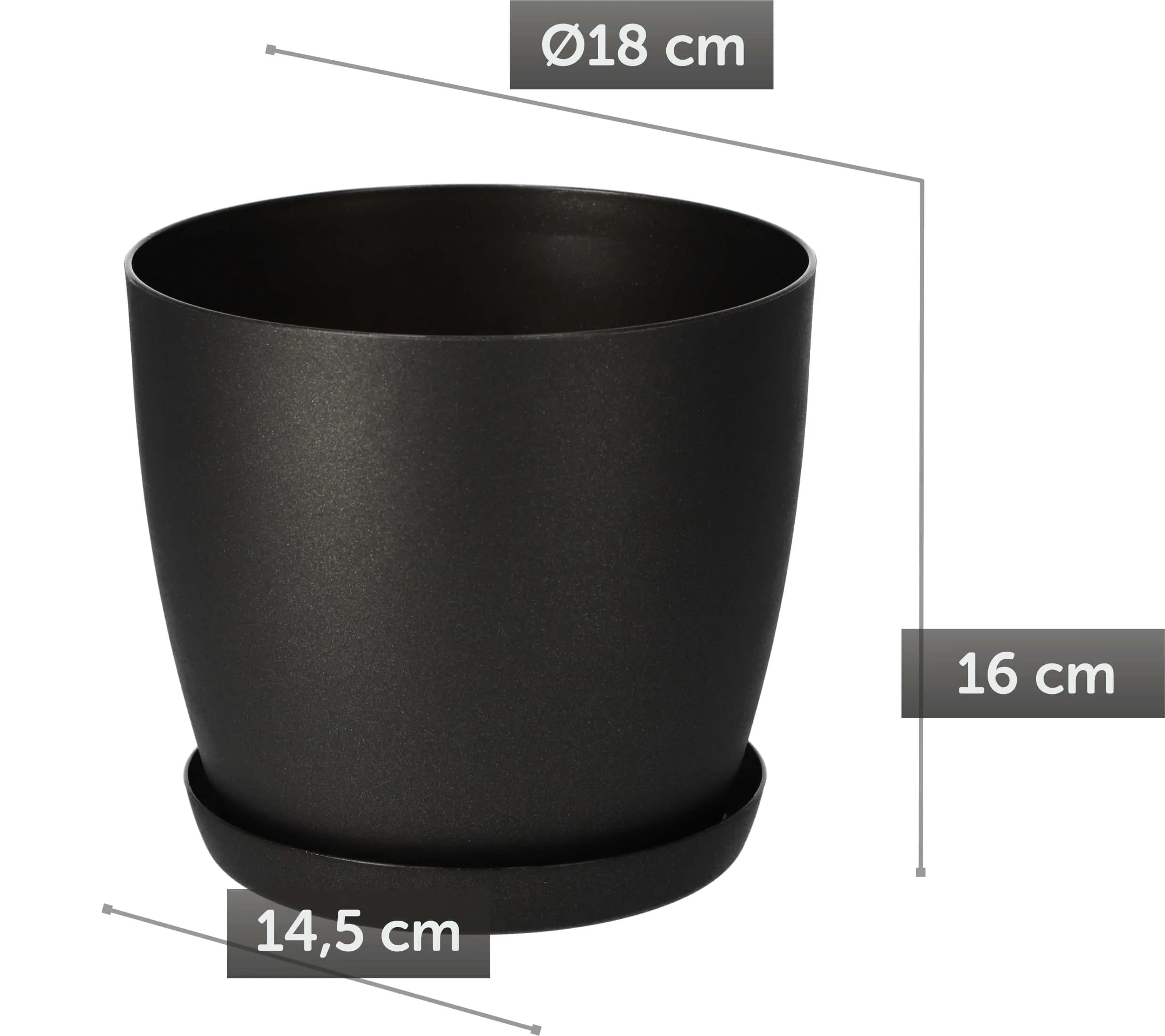 Agen vazonas su lėkštute 18 cm