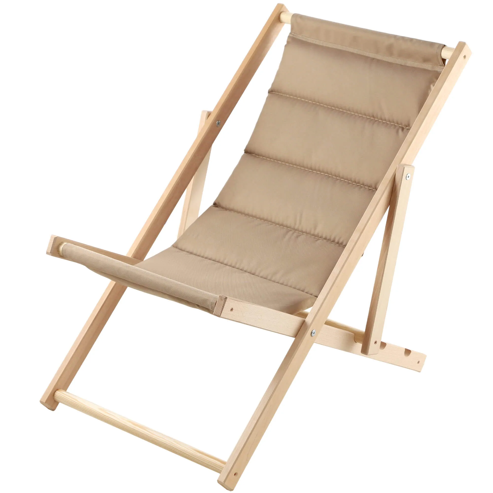 Troia paplūdimio gultas su pagalvėle, kapučino spalvos