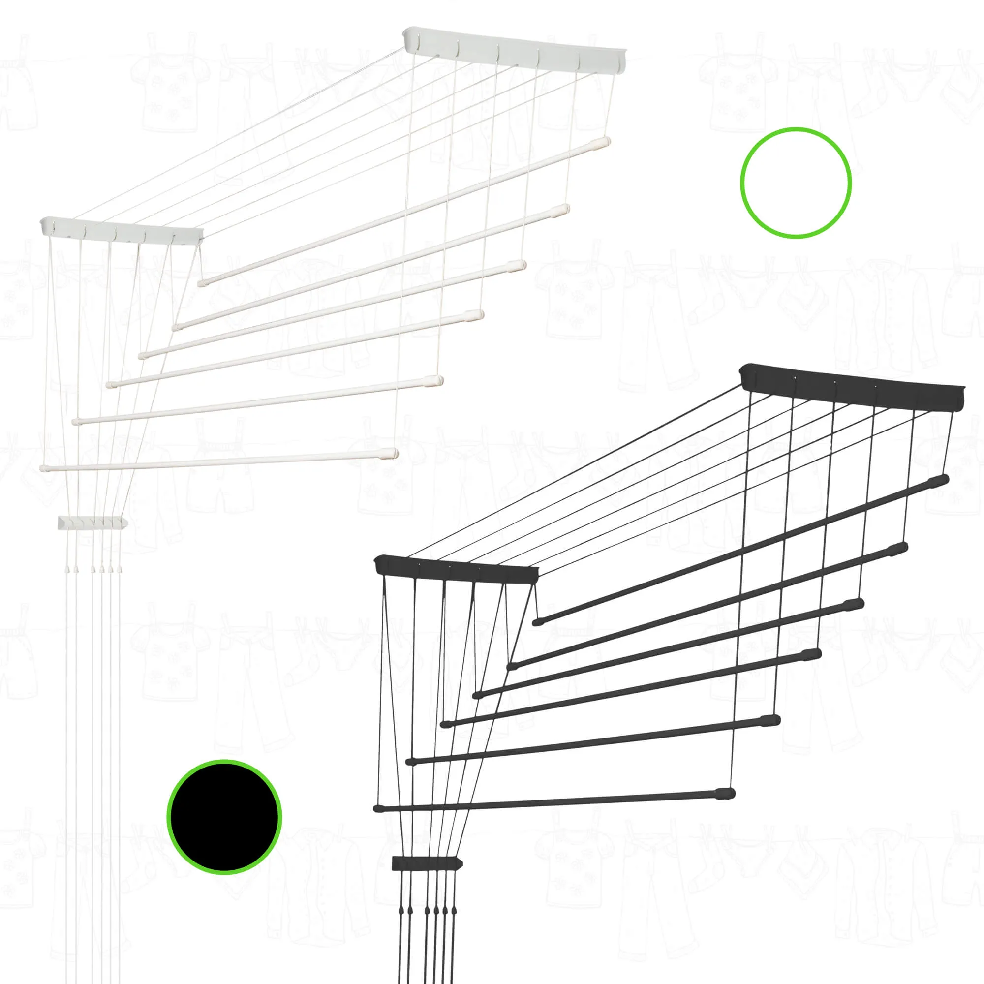 „Torp“ lubinė drabužių džiovyklė, 6 stovai, 180 cm, balta