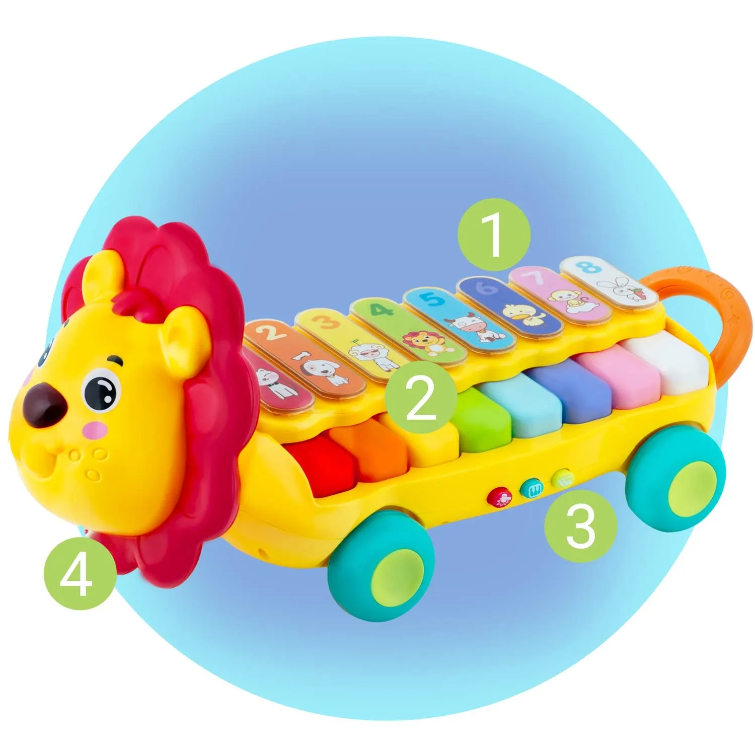 Edukaciniai žaisliniai cimbolai, ksilofono liūtas RK-740 Ricokids - nuotrauka 1