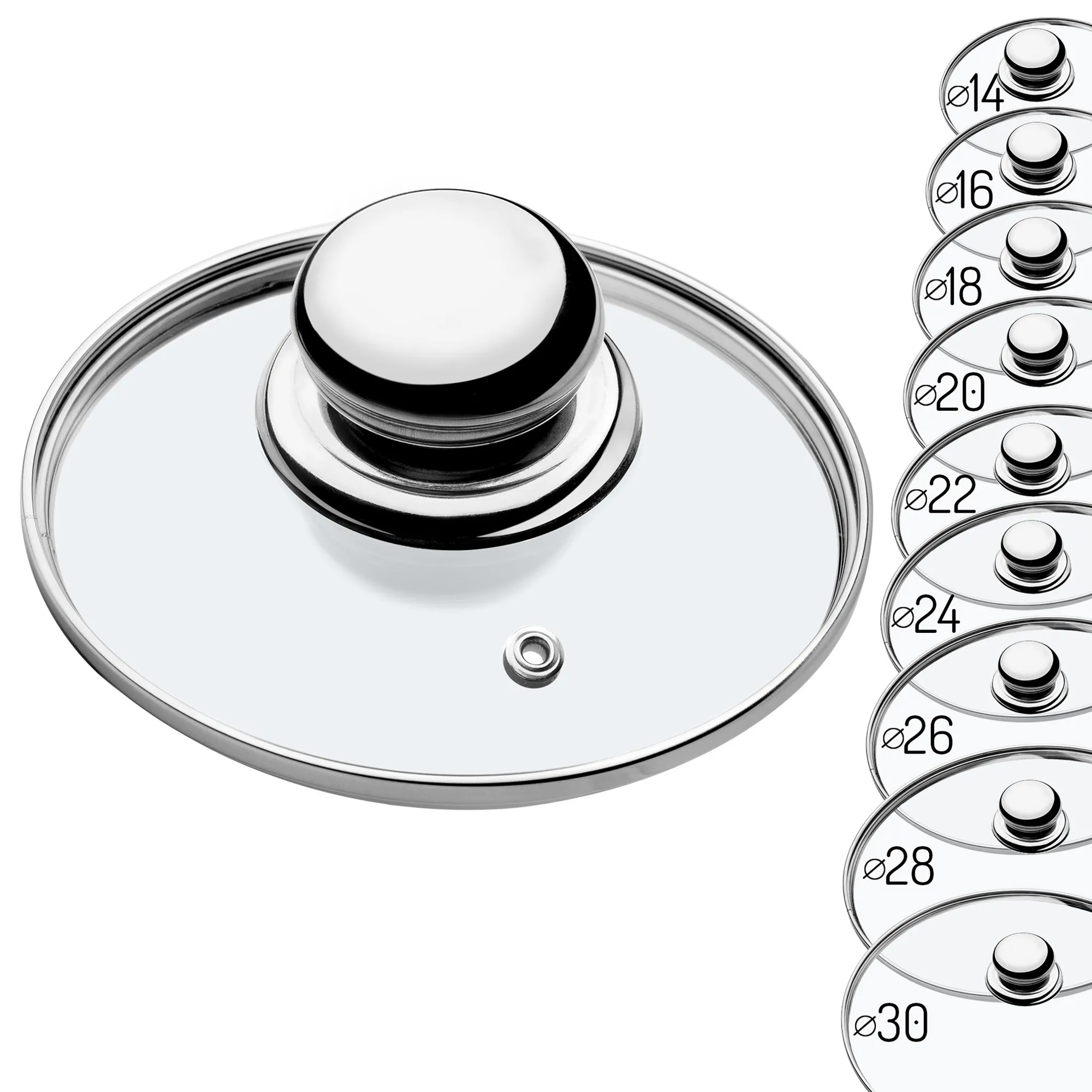 „Vicenza“ orkaitėje kepti tinkamų dangčių rinkinys, 16, 18, 20 cm