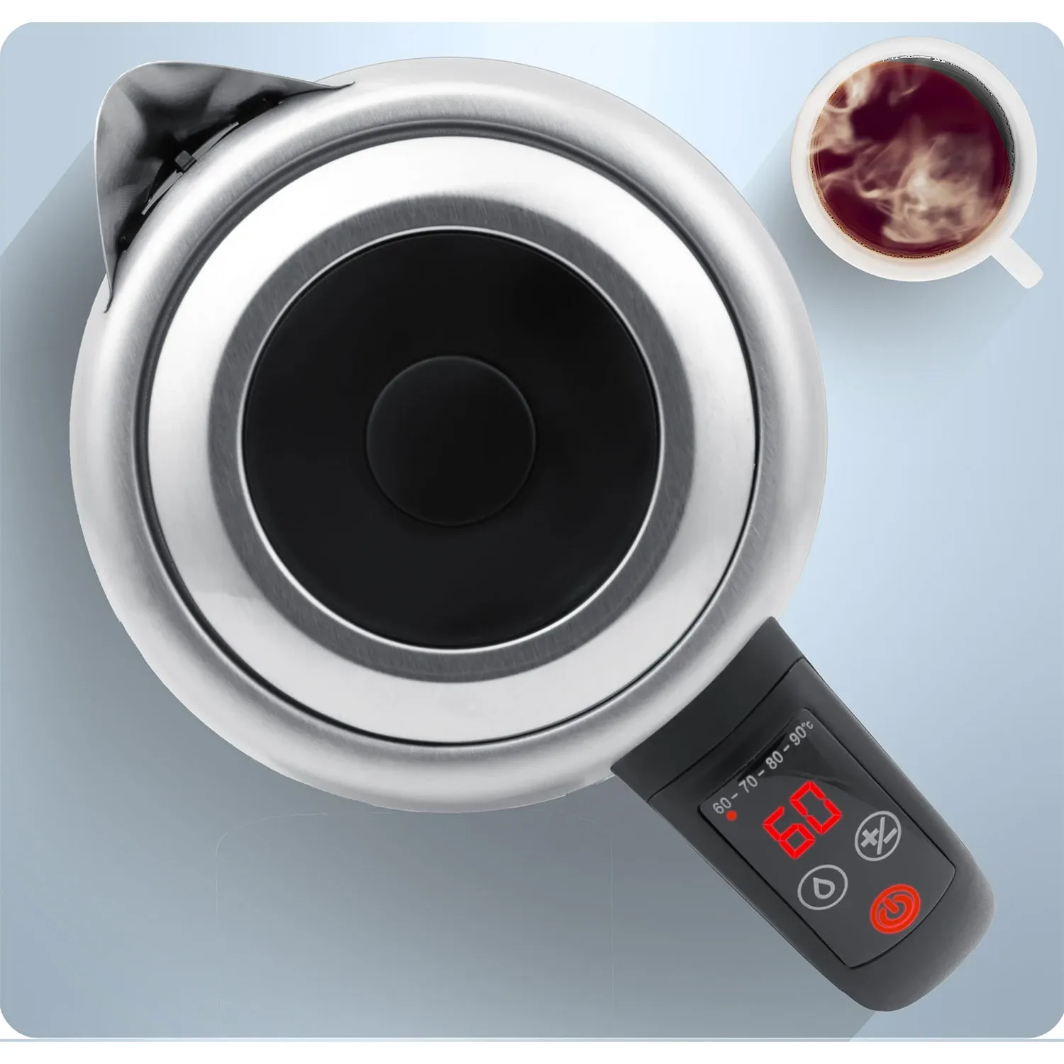 Elektrinis stiklinis virdulys su temperatūros reguliatoriumi 1,7 l 2200 W Berdsen BD-714 - nuotrauka 1