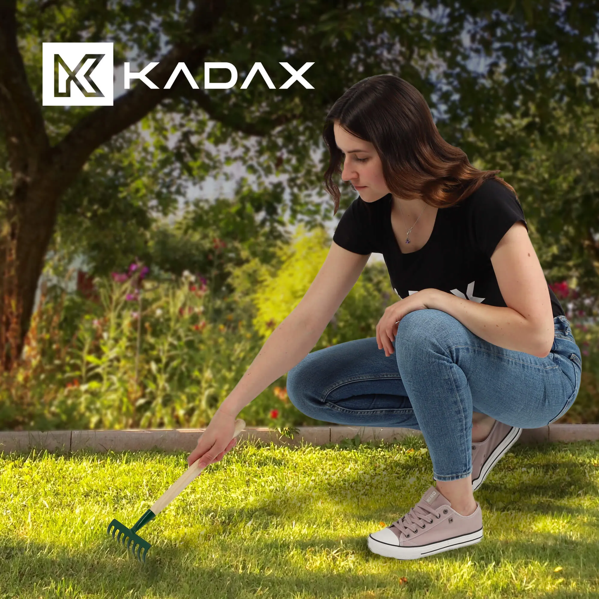 Metalinis grėblys 36 x 16 cm, žalias